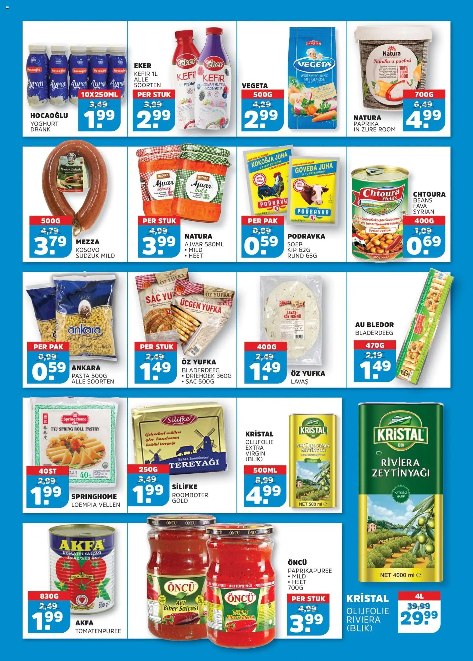 {H1} | Pagina: 3 | Producten: Olijfolie, Roomboter, Kész piskótalap, Kip