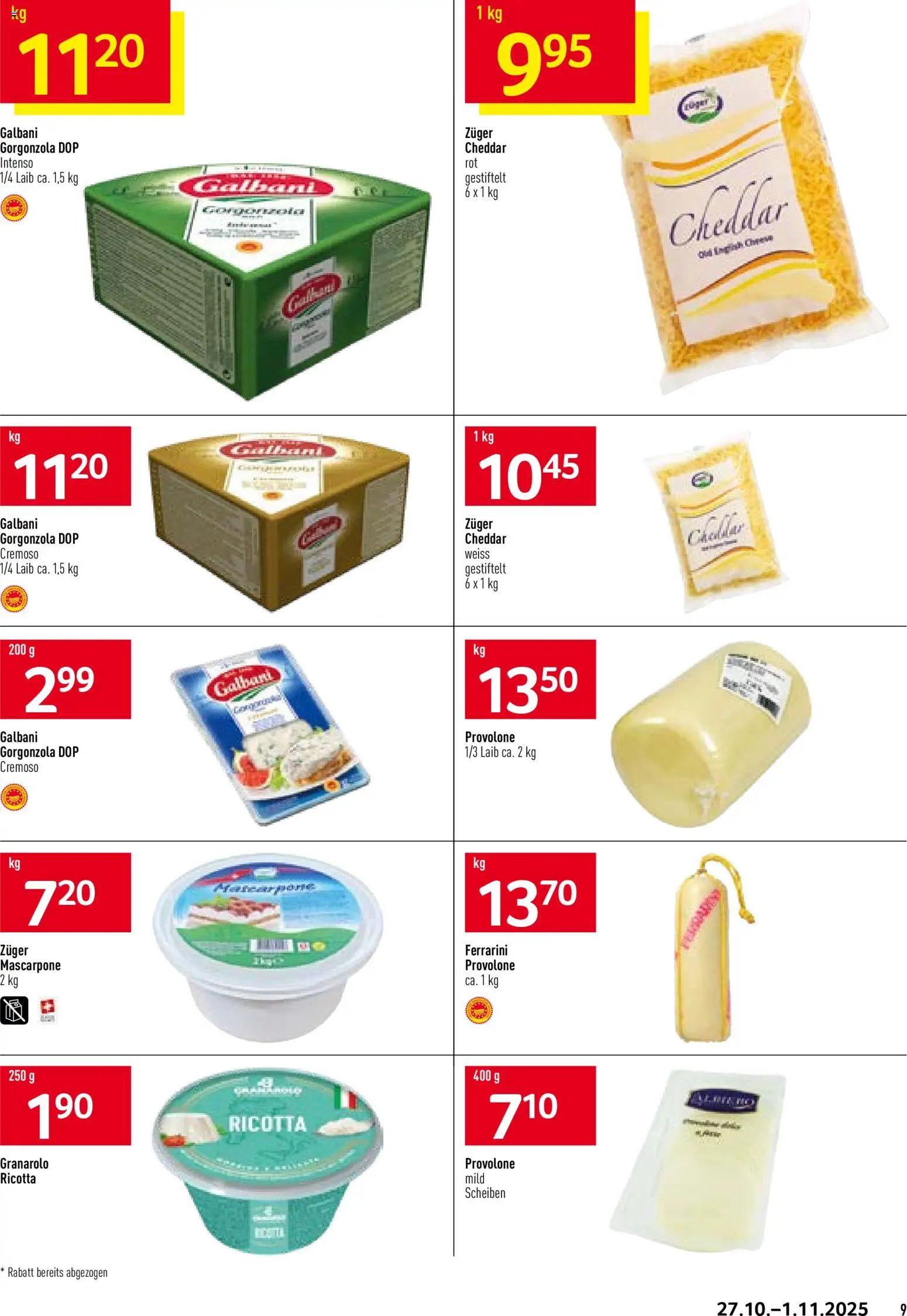 Prodega Aktionen Pizzeria – gültig ab 27.10.2025 | Seite: 9 | Produkte: Mascarpone