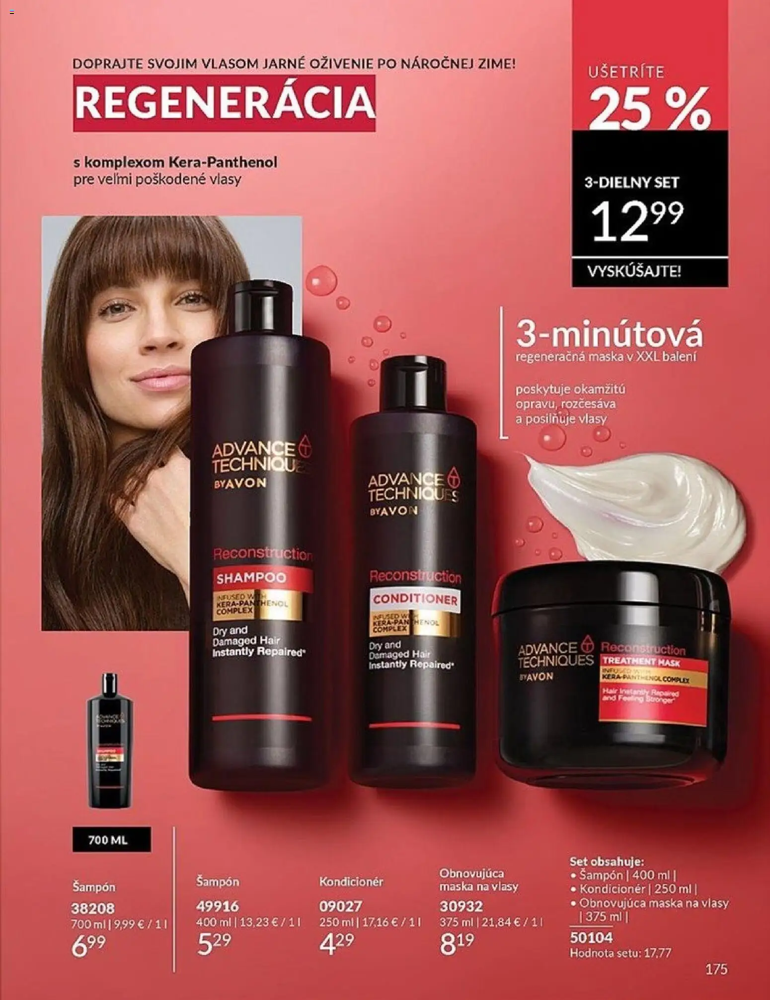 Nové Avon akcie – leták je platný od 01.03.2026 | Strana: 175 | Produkty: Šampón, Kondicionér, Maska na vlasy, Maska