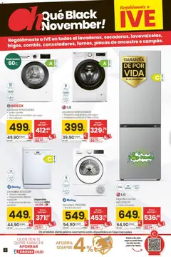 Vista previa Eroski - Black Friday válido desde el 30.10.2025 | Página: 4 | Productos: Lavadora, Lavavajillas, Combi, Bandeja
