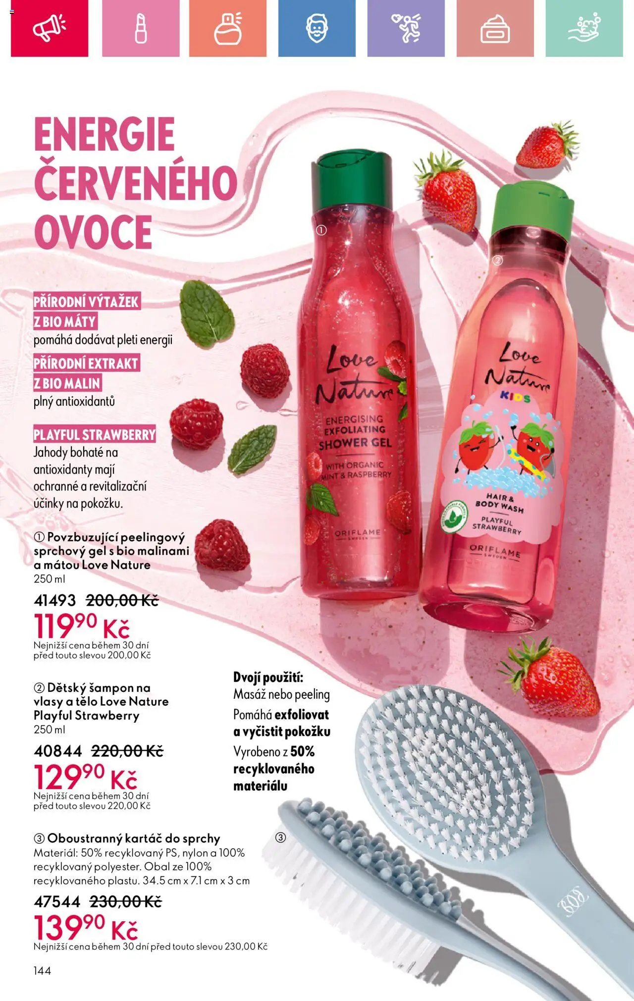 Oriflame katalog č.10/2025 od 06.07.2025 | Strana: 144 | Produkty: Sprchový gel, Ovoce, Body, Šampon