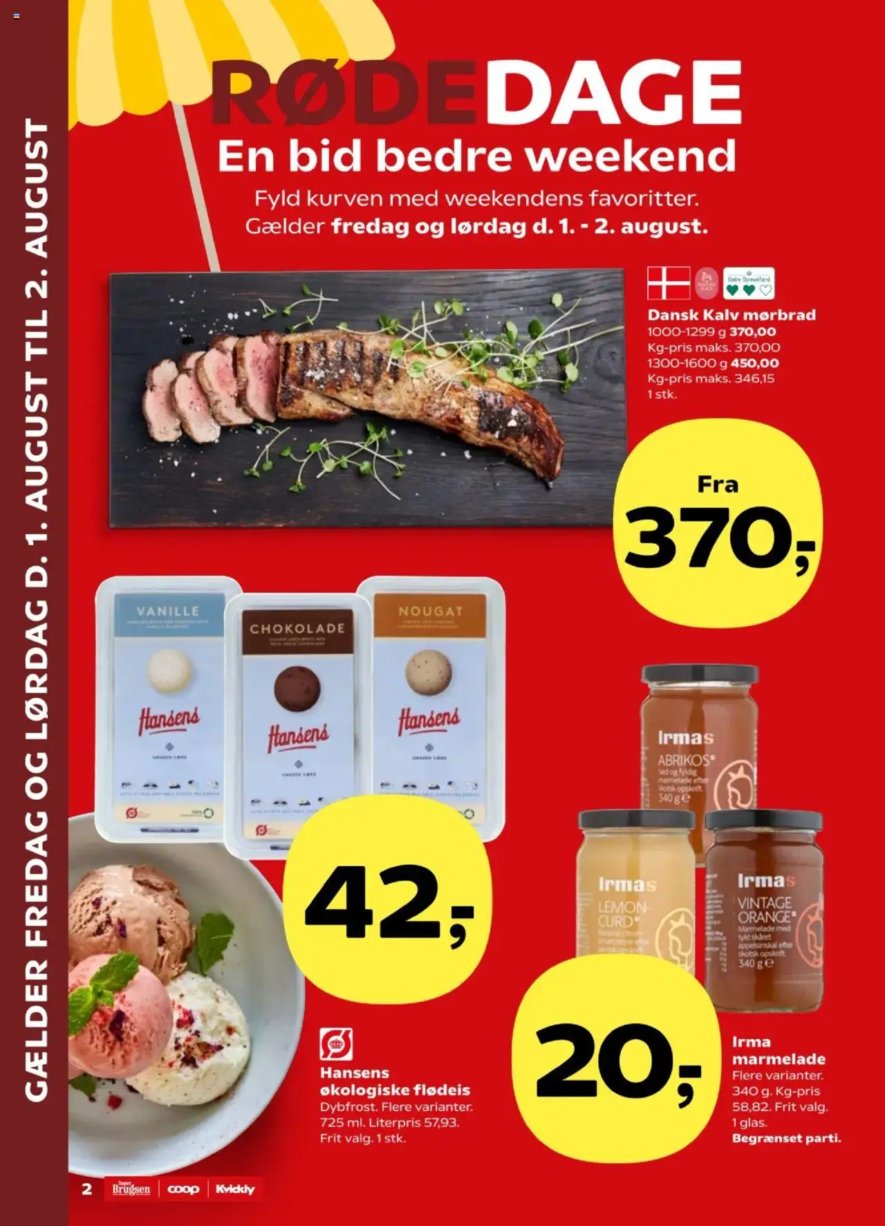 Kvickly Tilbudsavis gyldig fra 01.08.2025 | Side: 2 | Produkter: Chokolade, Flødeis, Marmelade, Nougat