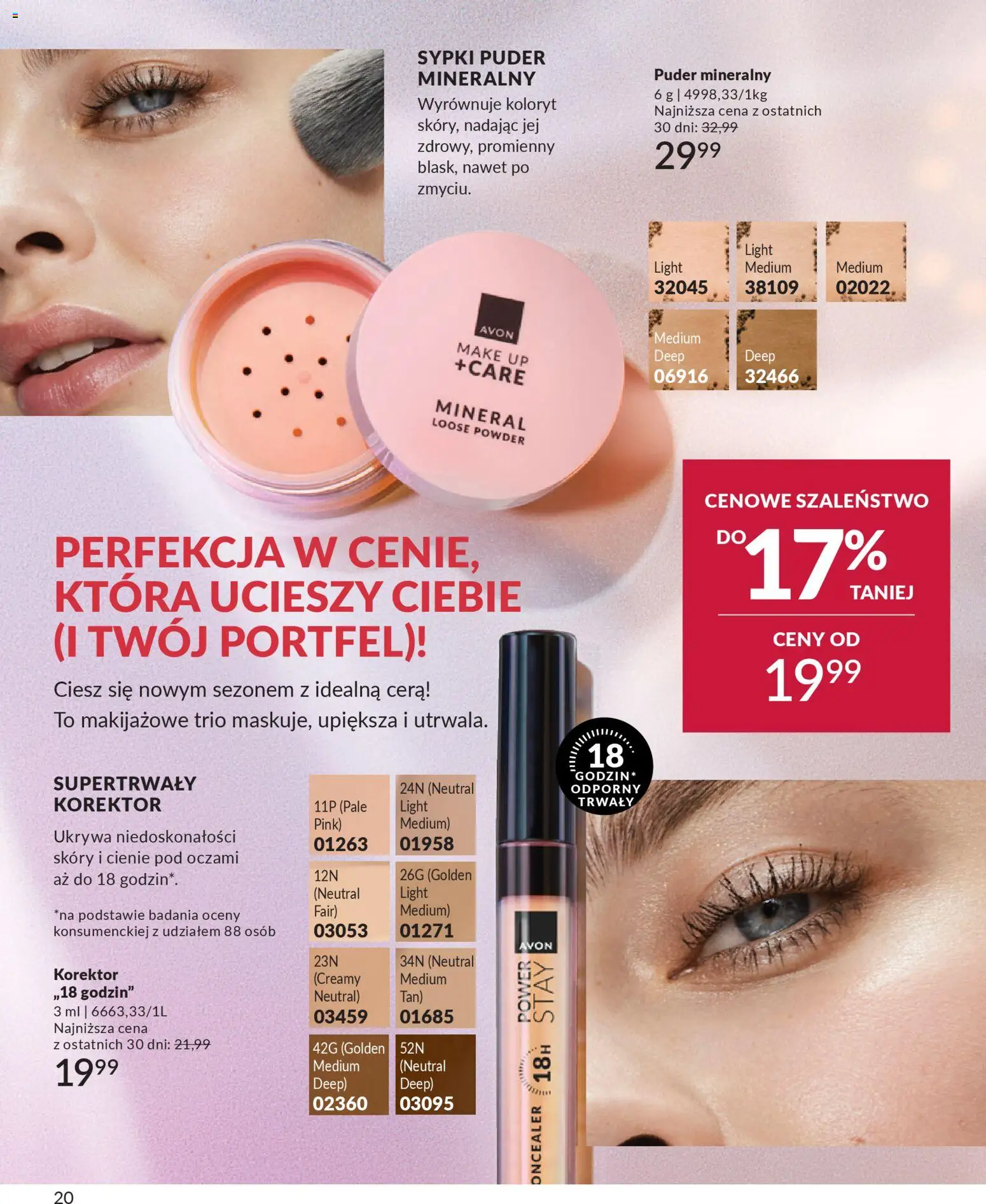 Avon Katalog 1 2026 od 01.01.2026 | Strona: 19 | Produkty: Portfel, Korektor, Puder
