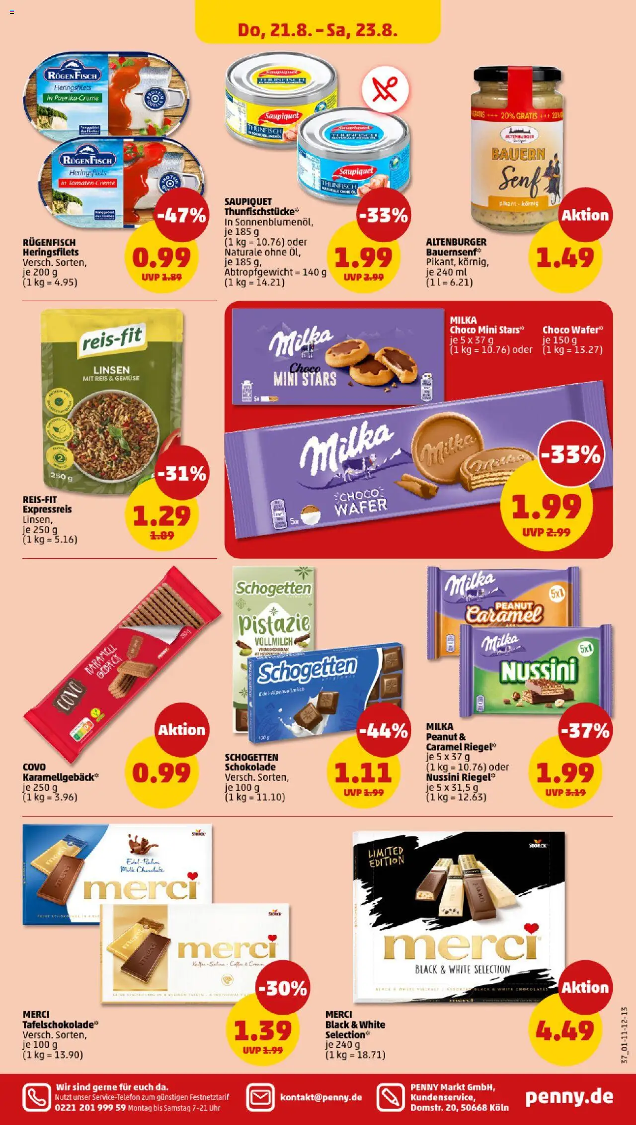Penny Prospekt 	 - gültig ab dem 18.08.2025 | Seite: 37 | Produkte: Merci, Thunfisch, Kaffee, Uhr
