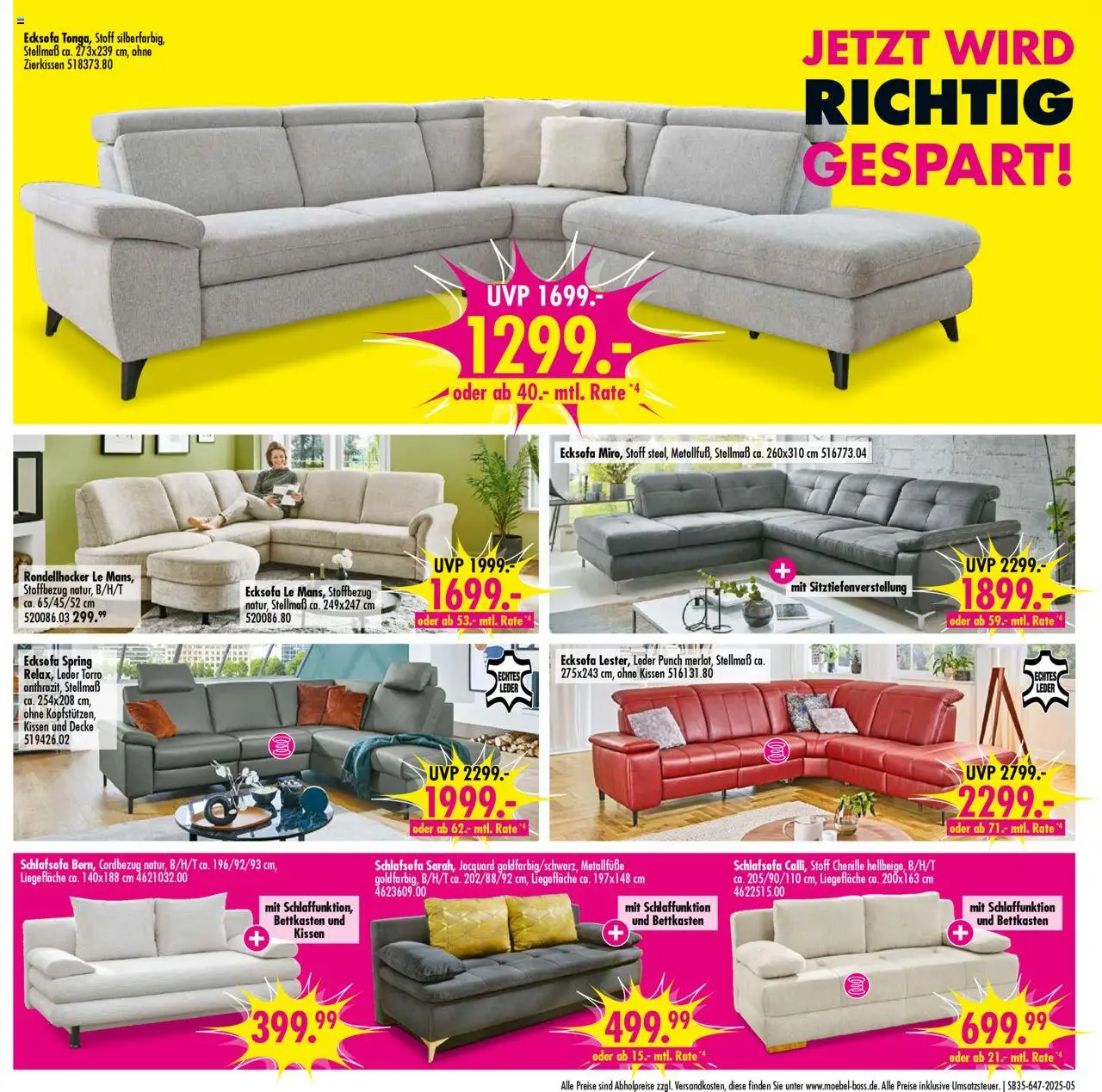 SB Möbel Boss Prospekt Neubrandenburg - gültig ab dem 23.08.2025 | Seite: 5 | Produkte: Schlafsofa, Ecksofa, Decke, Liege