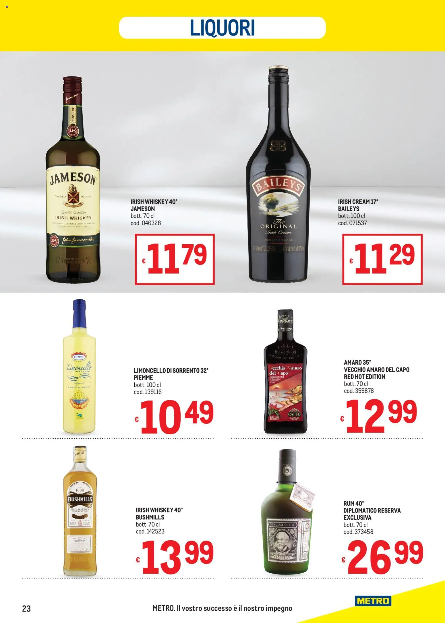 Volantino Metro del 05.03.2026 | Pagina: 23 | Prodotti: Rum, Limoncello, Amaro