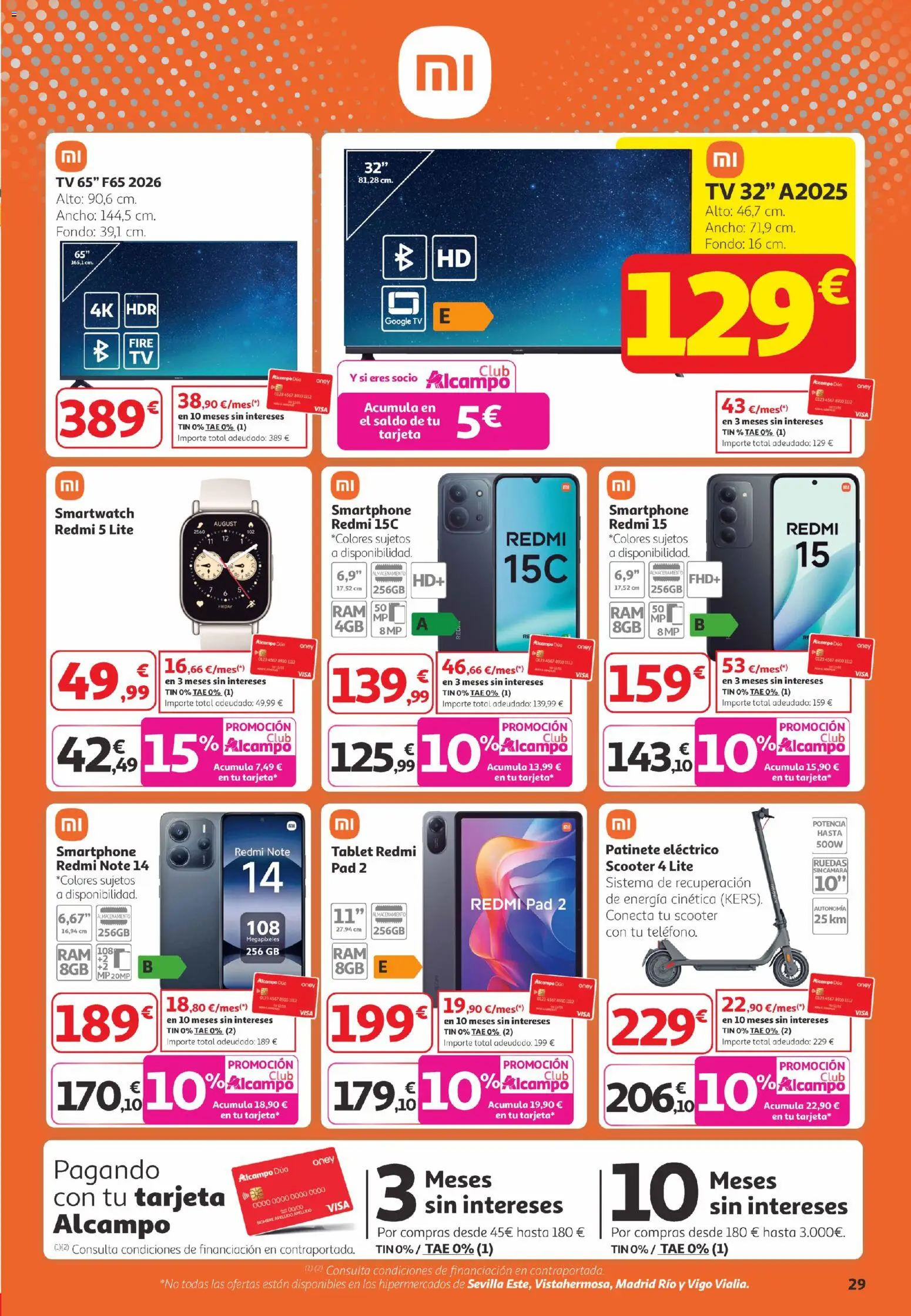 Alcampo -  Canarias │ válido desde el 26.02.2026 | Página: 29 | Productos: Patinete, Smartphone, Tablet, Ελιές