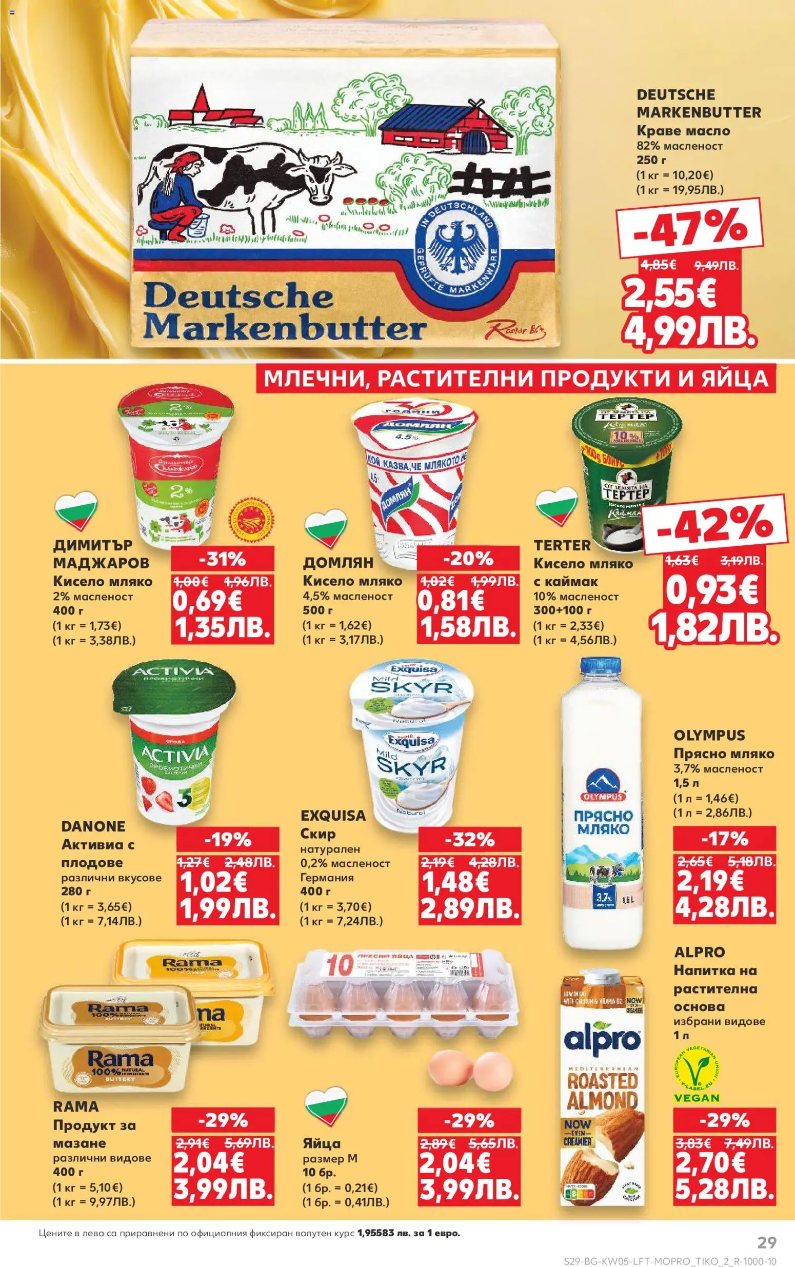 {H1} | Страница: 29 | Продукти: Кисело мляко, Плодове, Мляко, Яйца