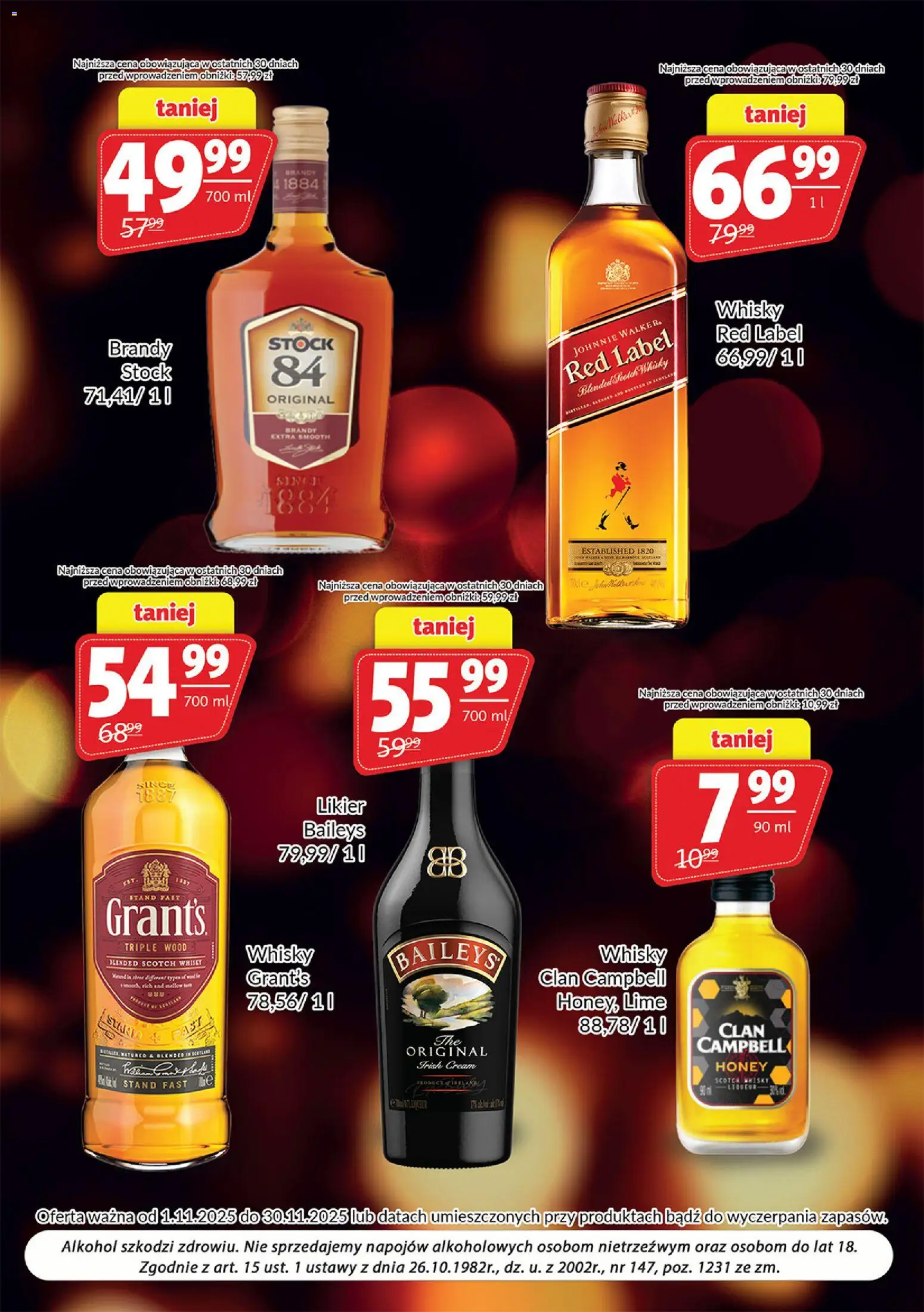 Prim Market Gazetka - Oferta alkoholowa od 01.11.2025 | Strona: 5 | Produkty: Baileys, Grant's, Red label, Alkohol
