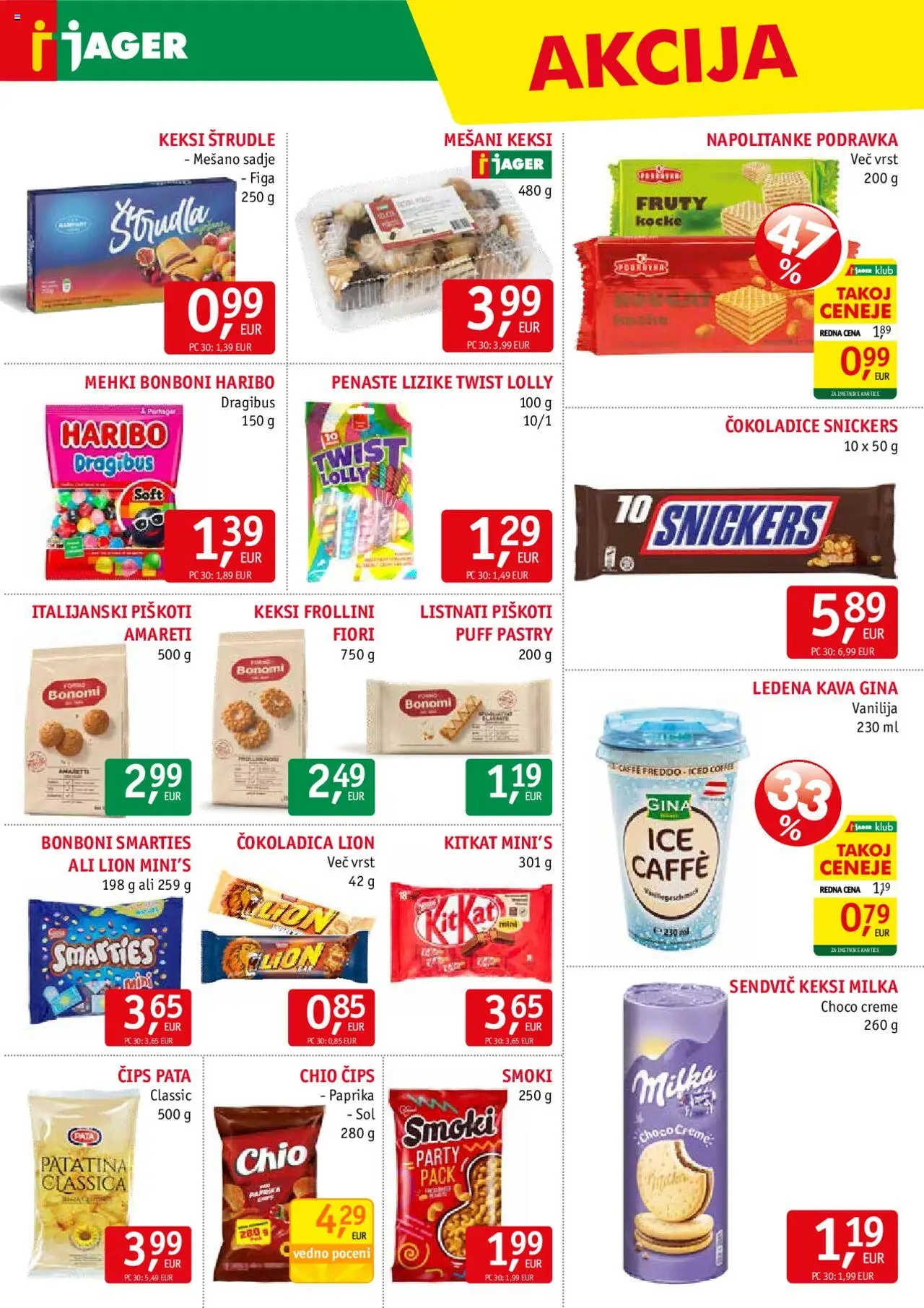 Novi Jager katalog ponudbe – veljaven od 15.10.2025 | Stran: 10 | Izdelki: Napolitanke, Paprika, Piskoti, Sadje