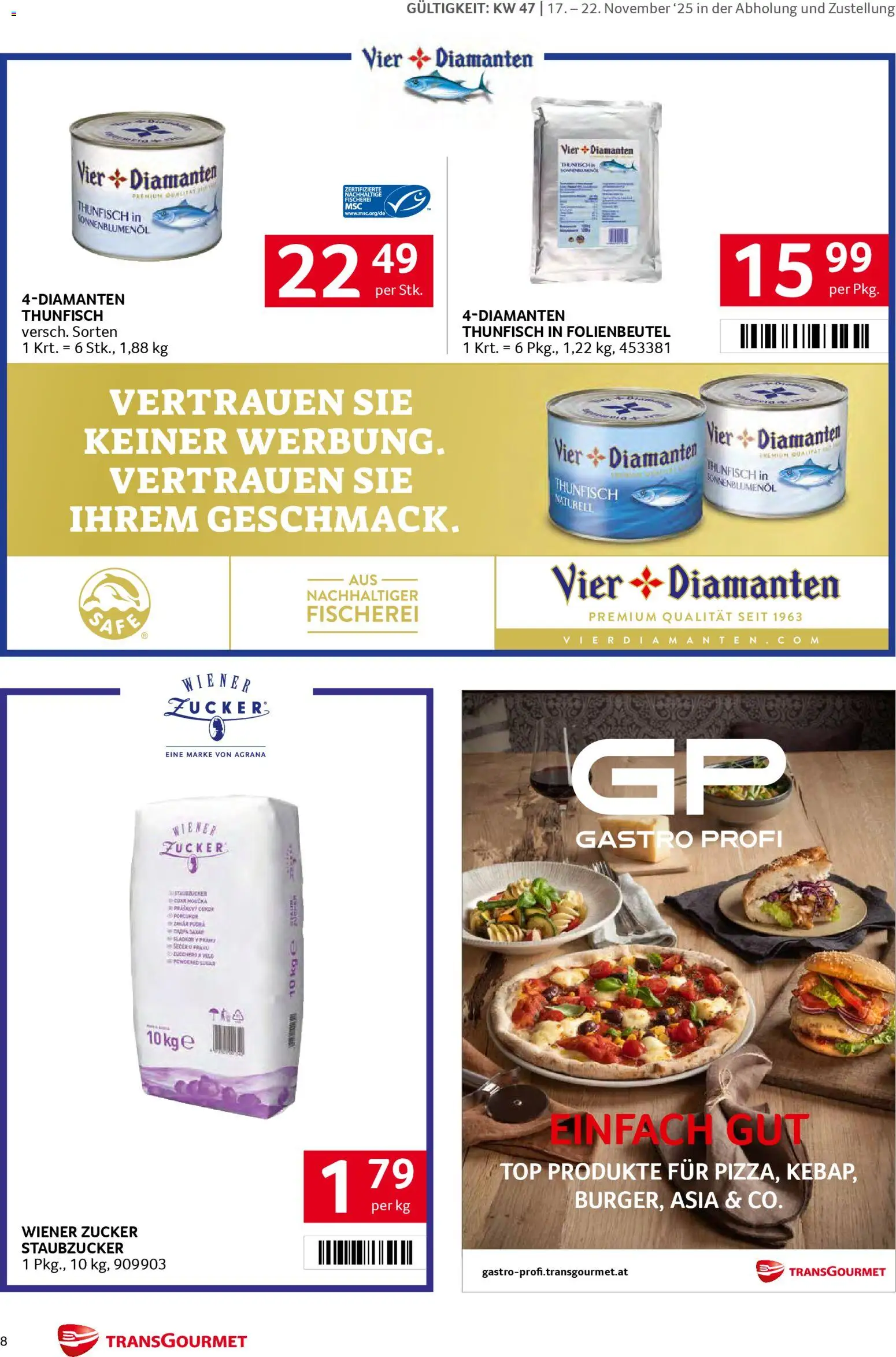 Transgourmet Markenfestwoche gültig ab 17.11.2025 | Seite: 8 | Produkte: Zucker