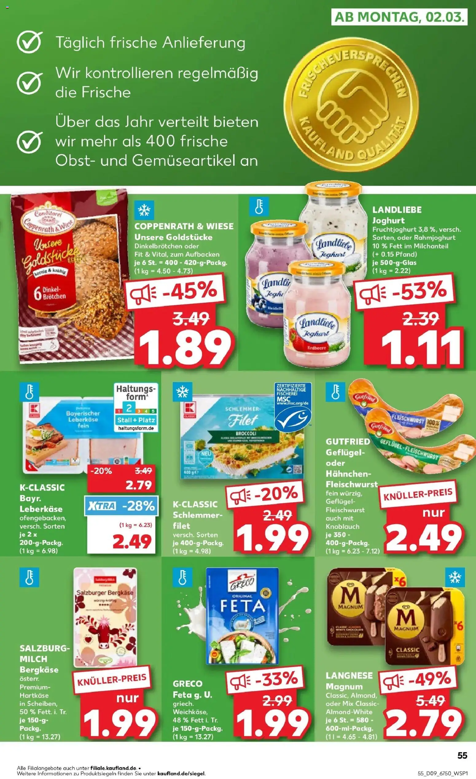 Kaufland prospekt Berlin	 – gültig ab 26.02.2026 | Seite: 55 | Produkte: Hahnchen, Joghurt, Fruchtjoghurt, Obst