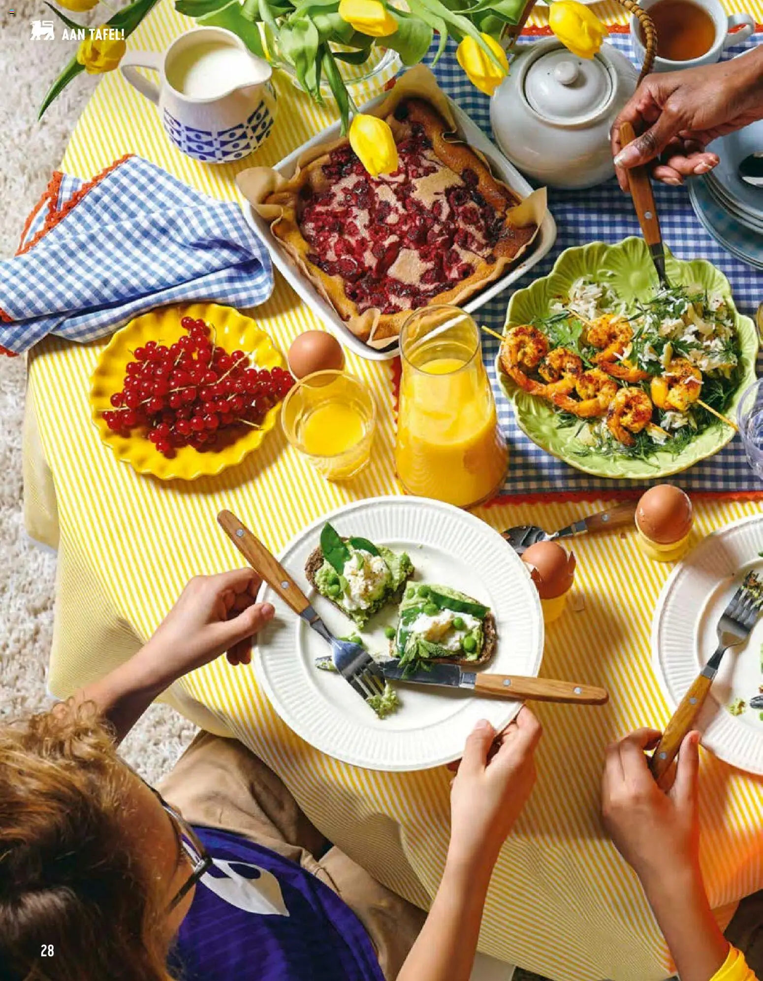 {H1} | Pagina: 28 | Producten: Salade, Broodjes, Taart, Bord