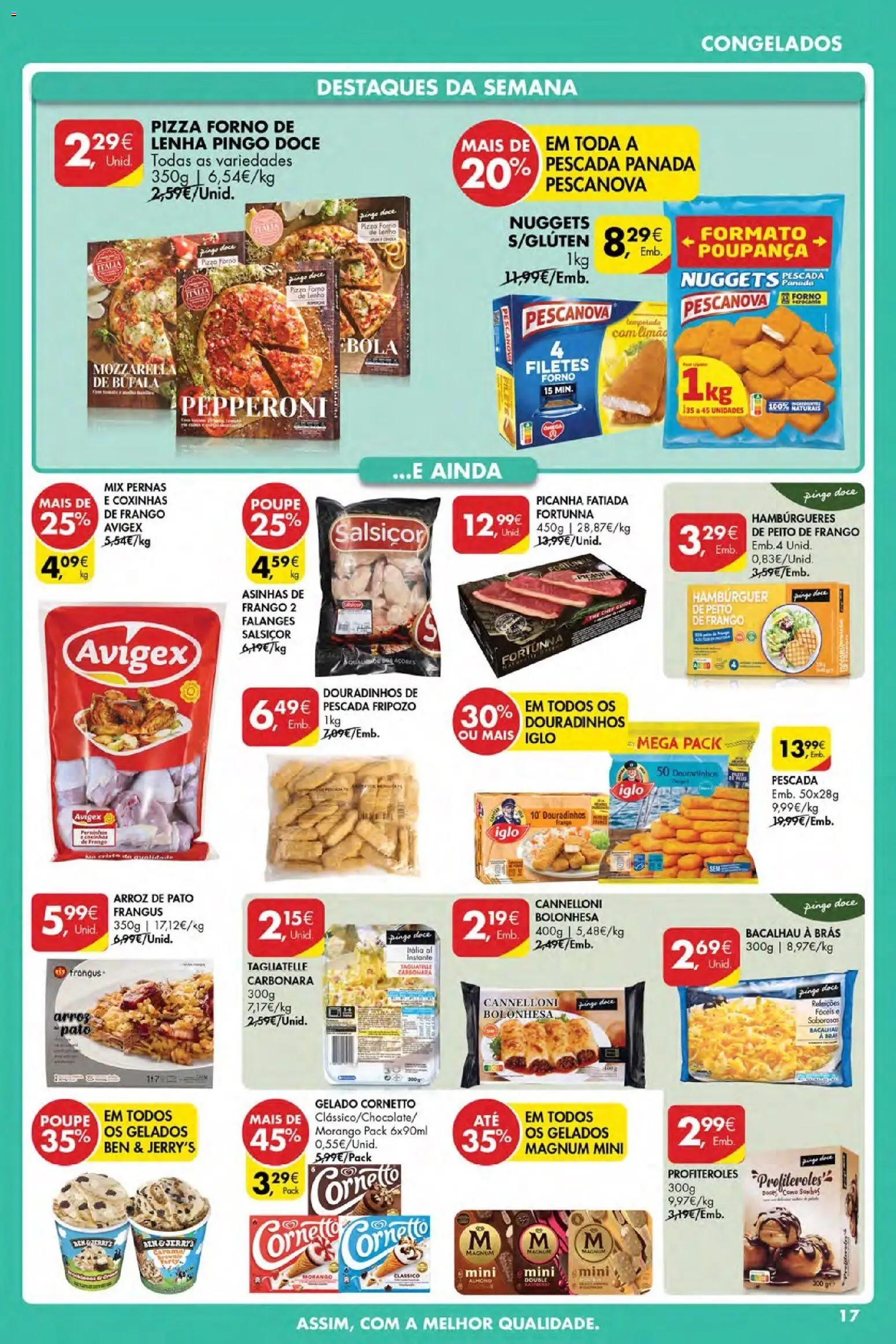 Pingo Doce Poupe Esta Semana Açores │ válido de 12.03.2026 | Página: 17 | Produtos: Bacalhau, Hambúrguer, Gelado, Doces