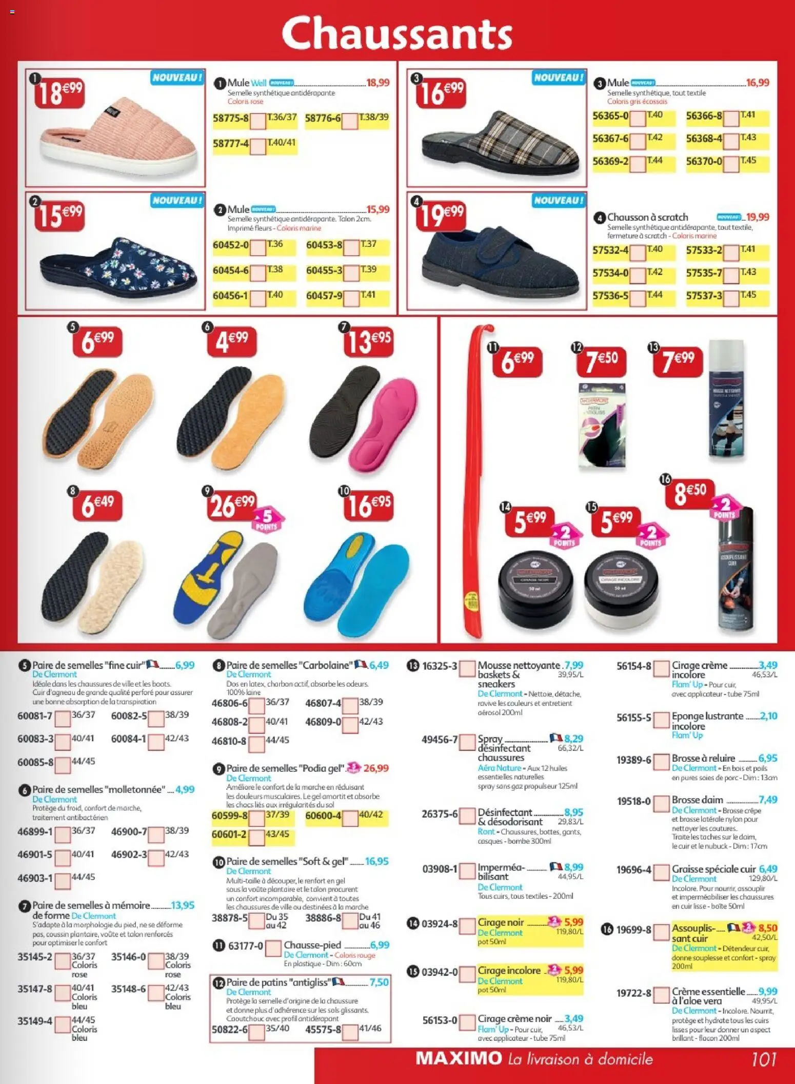 {H1} | Page: 101 | Produits: Eponge, Désodorisant, Baskets, Crème