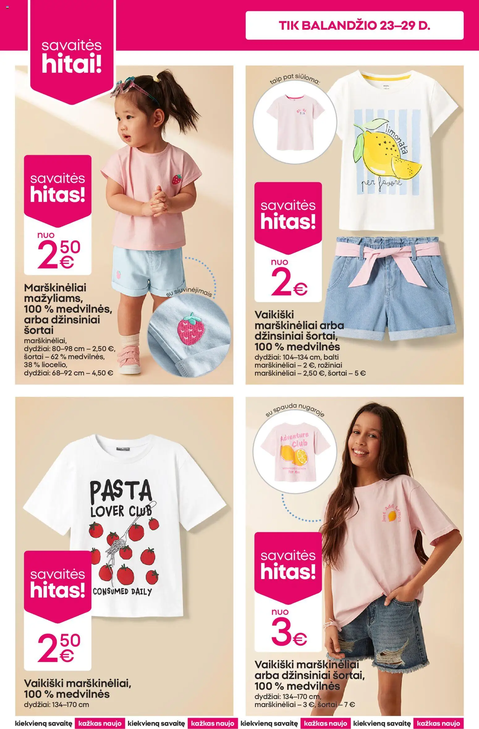 Pepco akcijos nuo 23.04.2026 | Puslapis: 2 | Prekių: Marškinėliai, Šortai