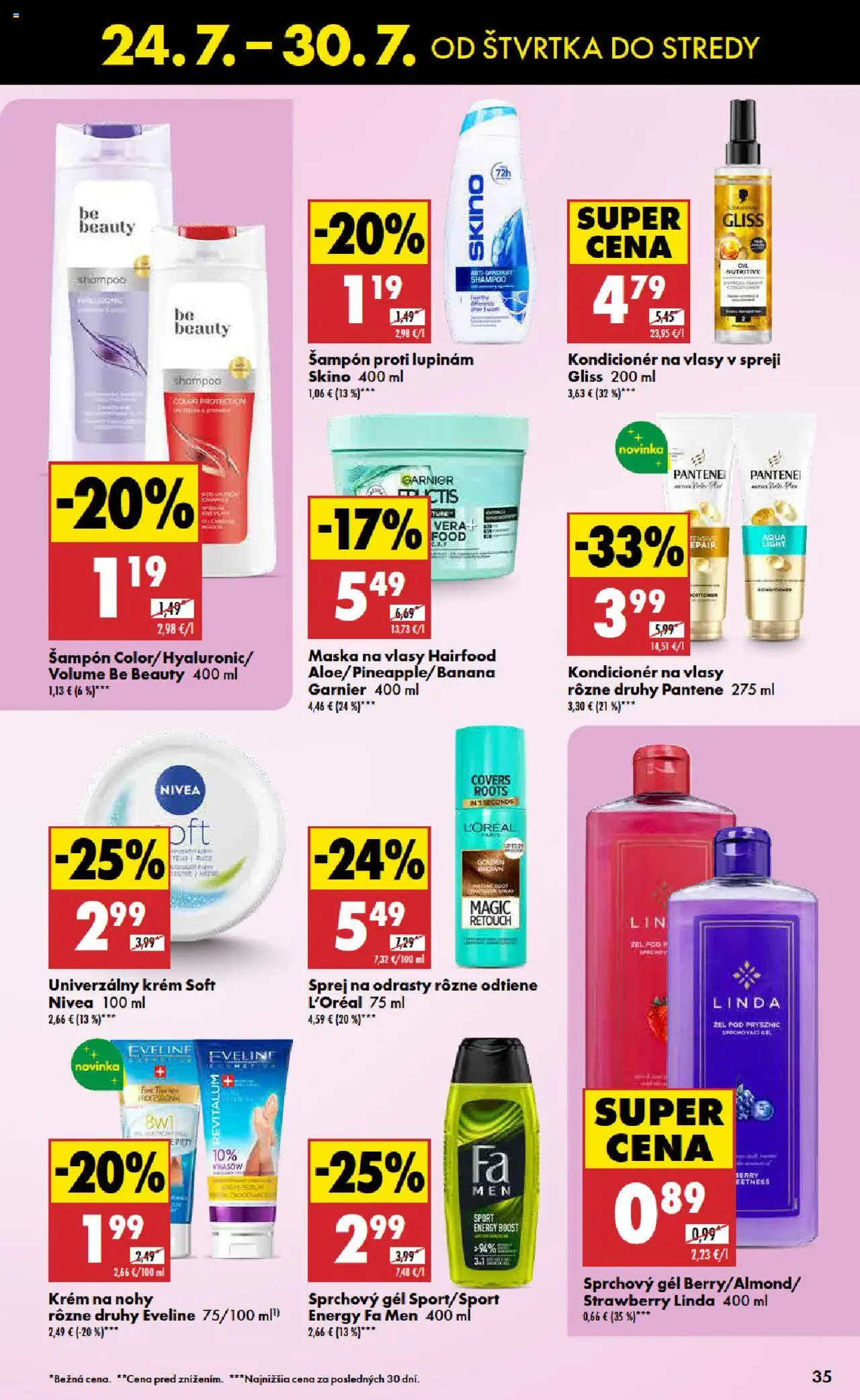 Biedronka leták │ platný od 24.07.2025 | Strana: 35 | Produkty: Nivea, Maska na vlasy, Maska, Sprchový gél