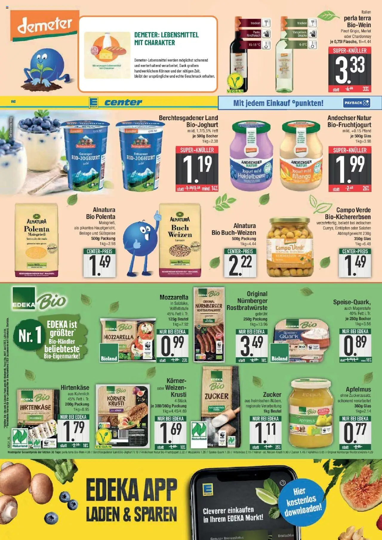 Edeka prospekt Hunderdorf	 - gültig ab dem 08.06.2025 | Seite: 16 | Produkte: Feta, Mozzarella, Merlot, Rindfleisch