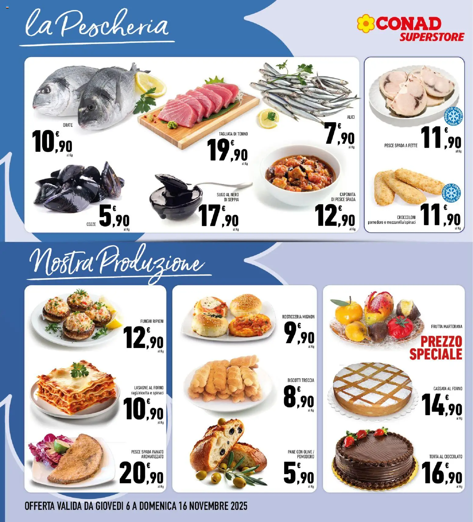 Volantino Conad del 06.11.2025 | Pagina: 12 | Prodotti: Olive, Torta, Pesce spada, Alici