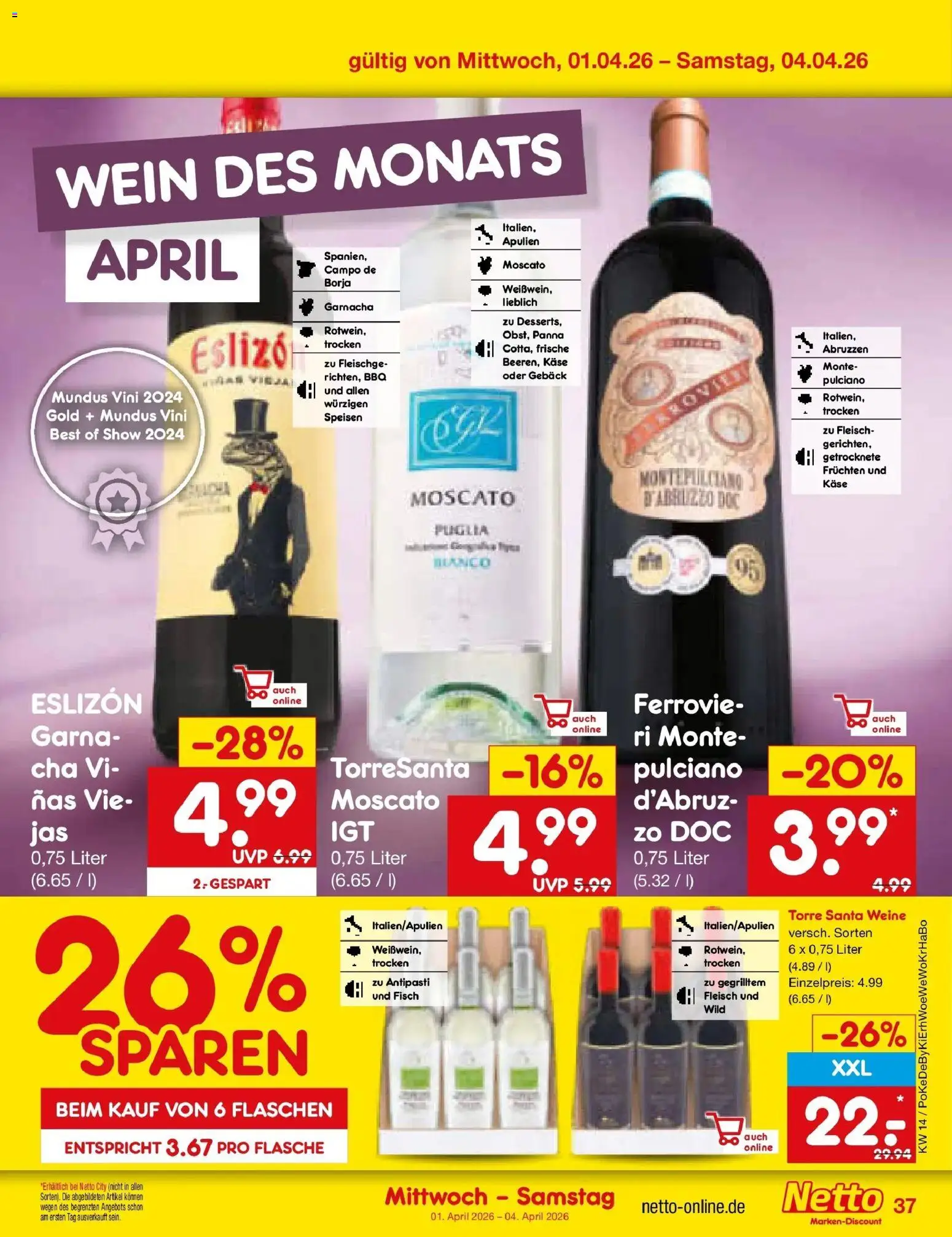 Netto Marken-Discount Prospekt Bad Friedrichshall	 – gültig ab 30.03.2026 | Seite: 51 | Produkte: Käse, Fisch, Wein, Fleisch