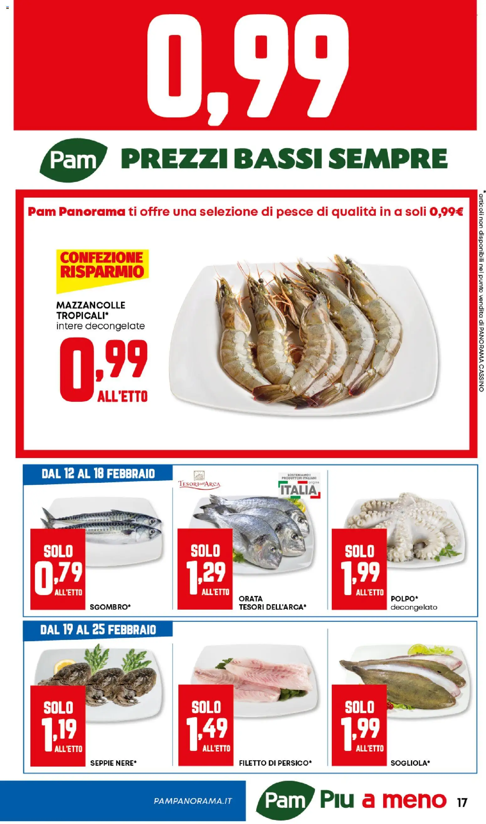 Volantino Panorama del 12.02.2026 | Pagina: 17 | Prodotti: Pesce, Mazzancolle, Orata