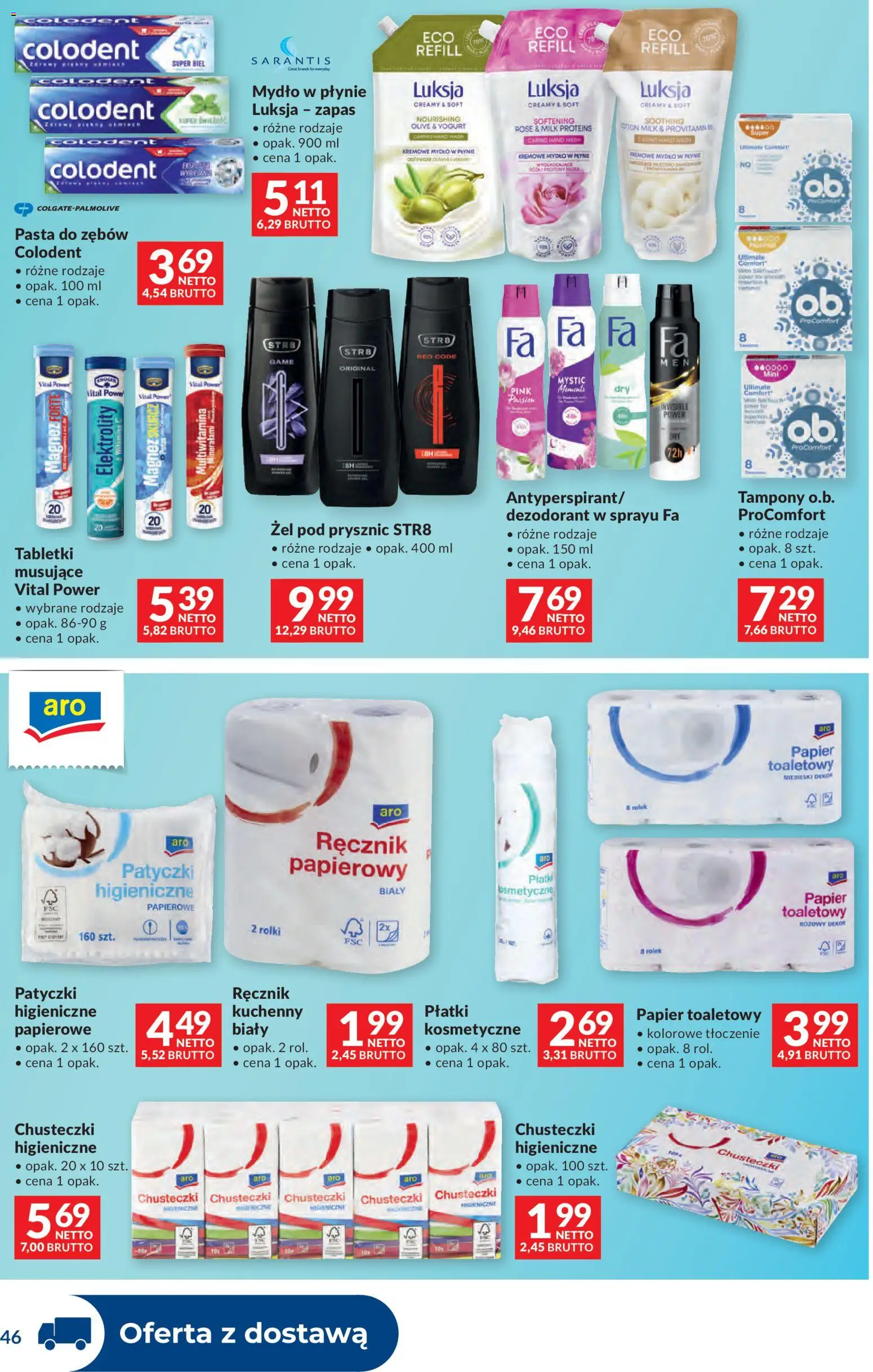 Makro gazetka - Dystrybucja do sklepów od 07.04.2026 | Strona: 46 | Produkty: Mydło w płynie, Chusteczki higieniczne, Prysznic, Pasta do zębów