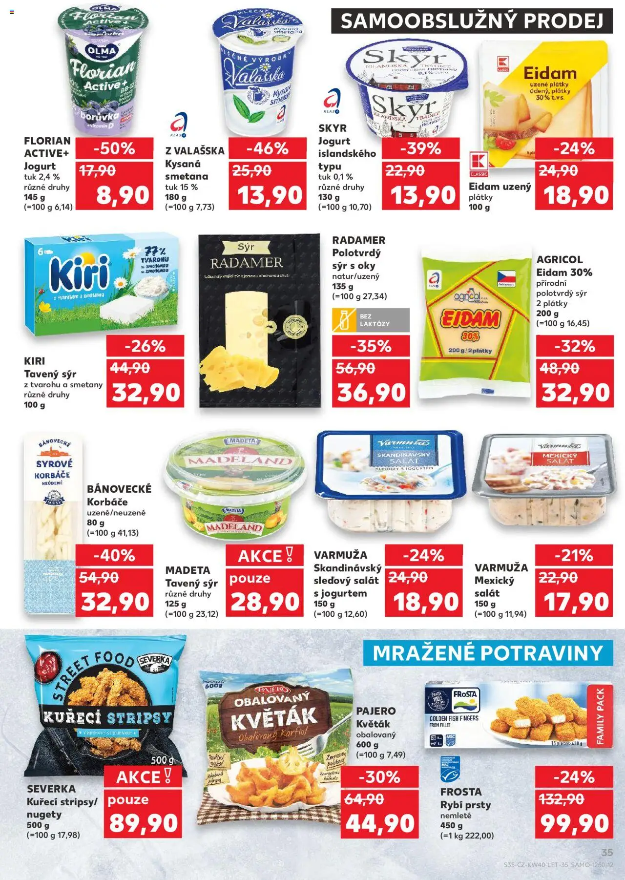 Kaufland leták od 01.10.2025 | Strana: 35 | Produkty: Tavený sýr, Květák, Skyr jogurt, Skyr