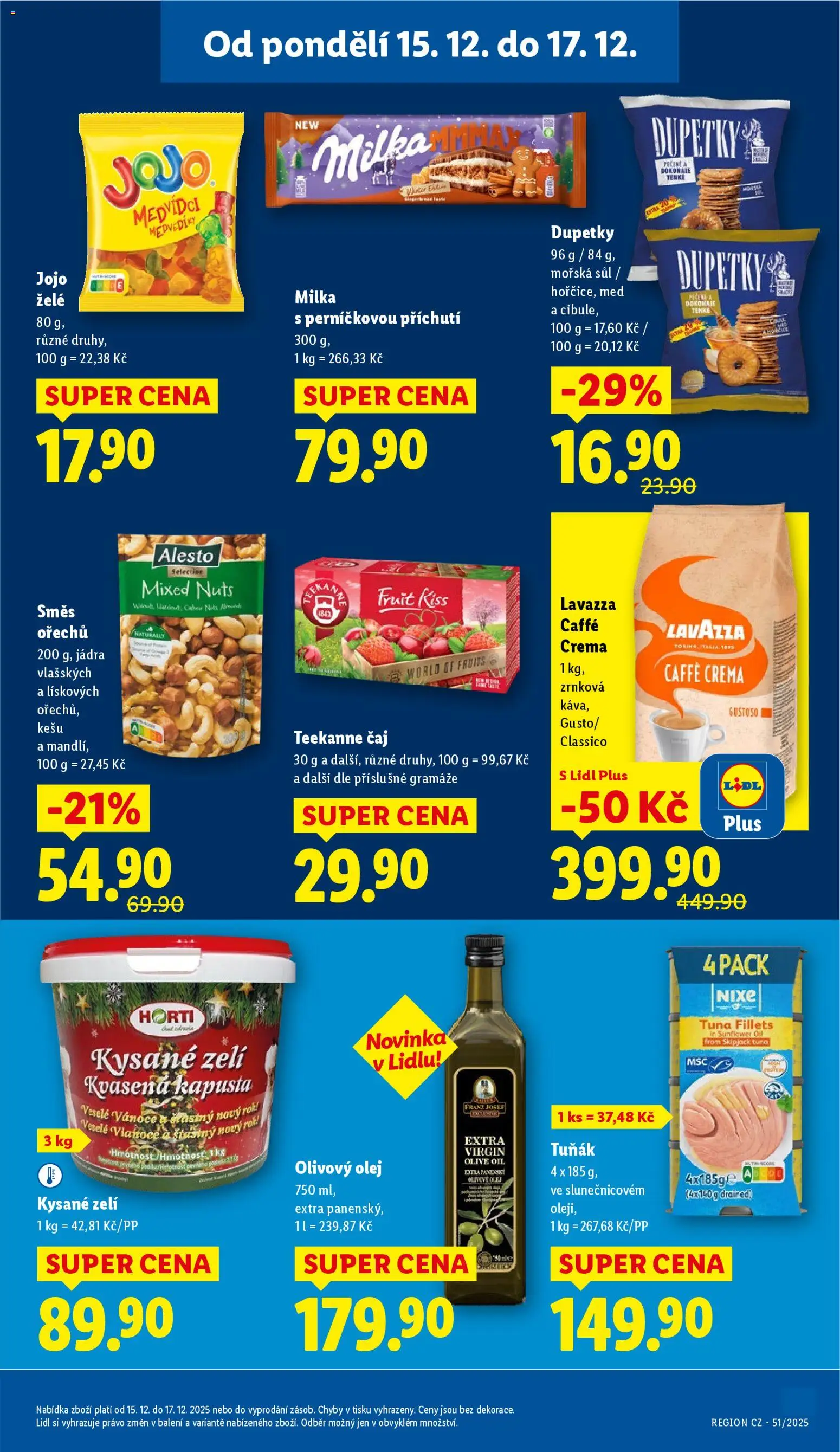 Lidl leták od 15.12.2025 | Strana: 23 | Produkty: Jojo, Směs ořechů, Caffè crema, Kapusta