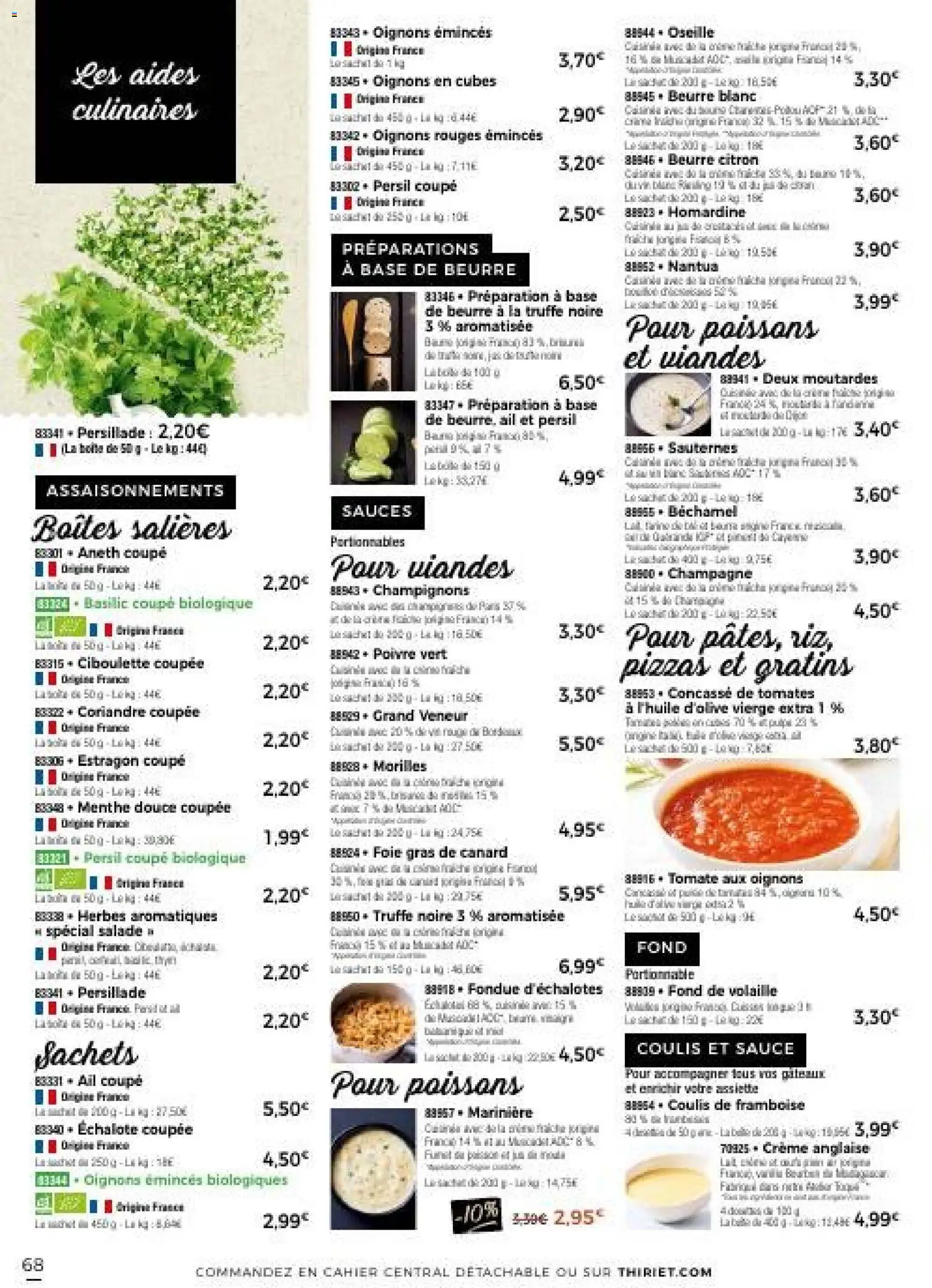 {H1} | Page: 68 | Produits: Framboise, Persil, Frites, Oignons