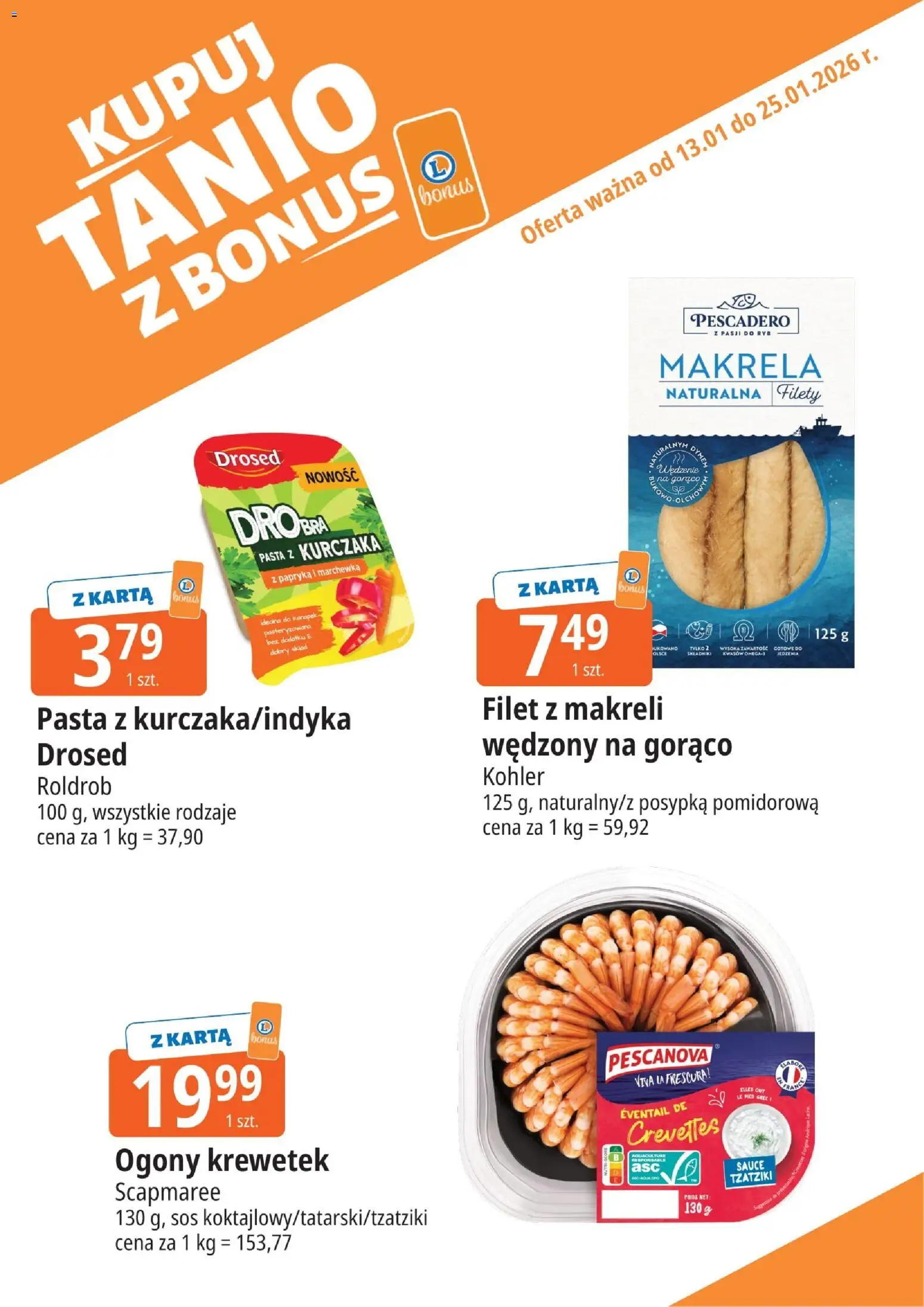 E.Leclerc Gazetka - Zamość kupony dodatkowe od 13.01.2026 | Strona: 7 | Produkty: Tzatziki, Papryka, Marchewka, Sos