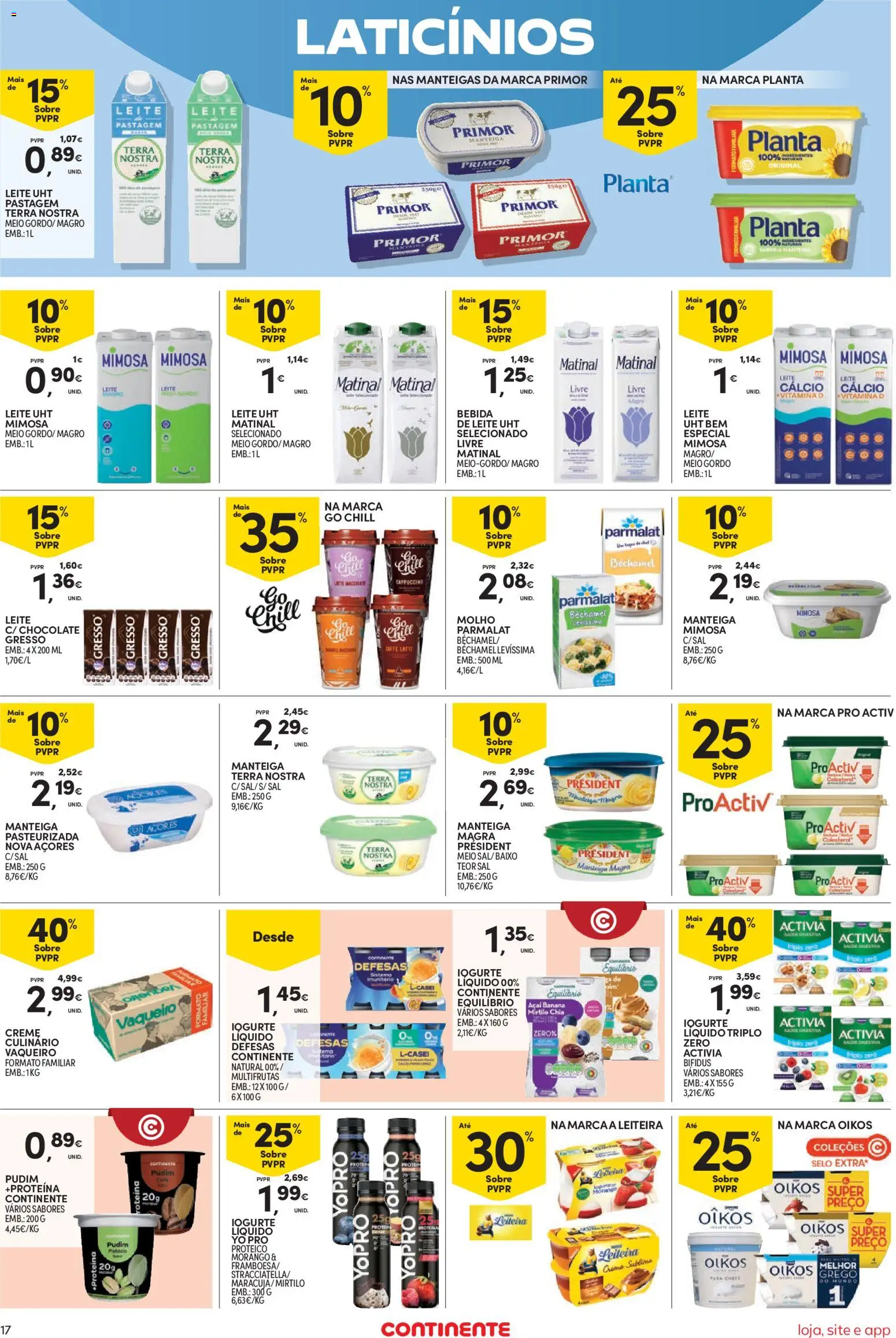 Continente Semanal Continente Bom Dia │ válido de 17.02.2026 | Página: 17 | Produtos: Sal, Leite, Vitamina d, Iogurte liquido