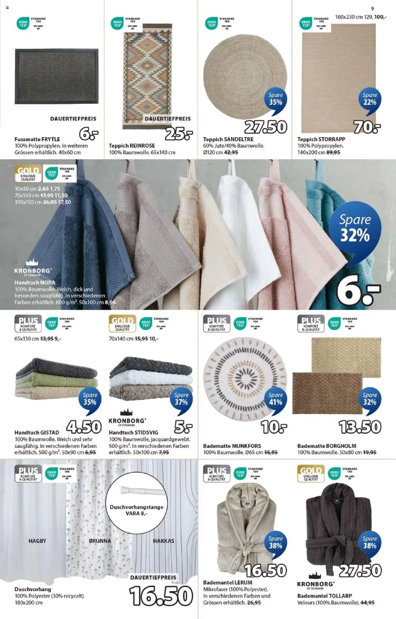 JYSK - Aktionen ab 19.08.2025 | Seite: 9 | Produkte: Teppich, Bademantel, Fußmatte