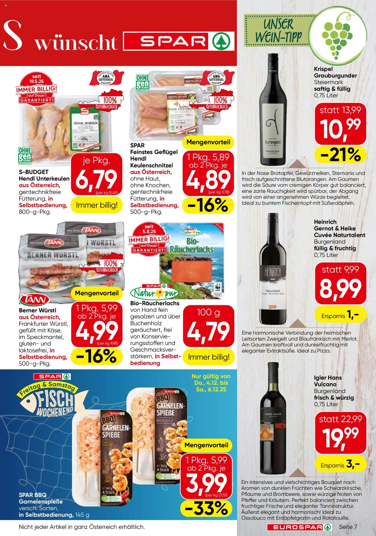 Eurospar Flugblatt - Steiermark gültig ab 04.12.2025 | Seite: 7 | Produkte: Pfeffer, Knoblauch, Fisch