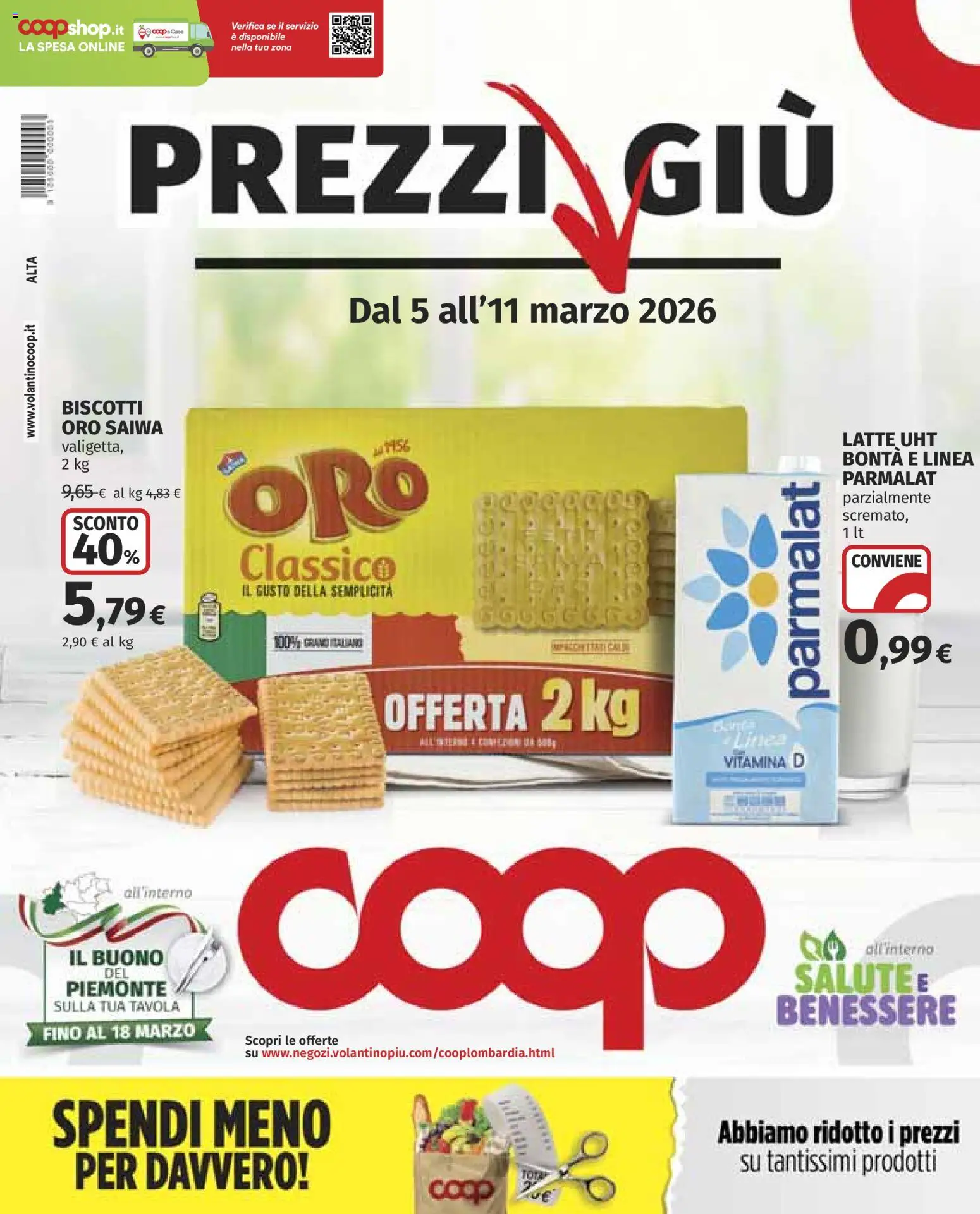 Volantino COOP del 05.03.2026 | Pagina: 1 | Prodotti: Biscotti, Latte