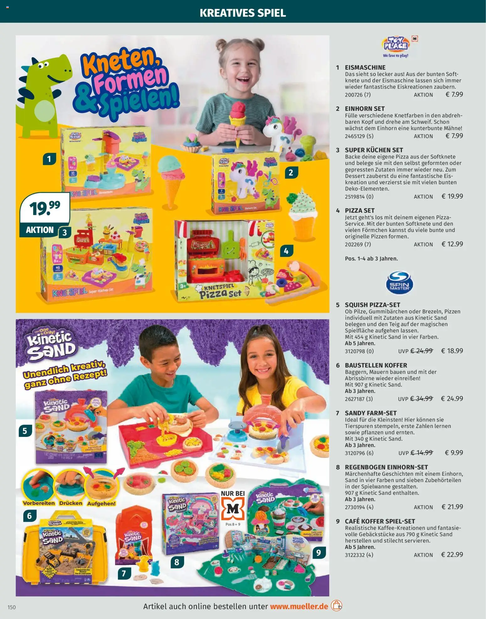 Müller Spielwarenkatalog – gültig ab 27.10.2025 | Seite: 150 | Produkte: Pizza, Koffer, Kuchen, Eis