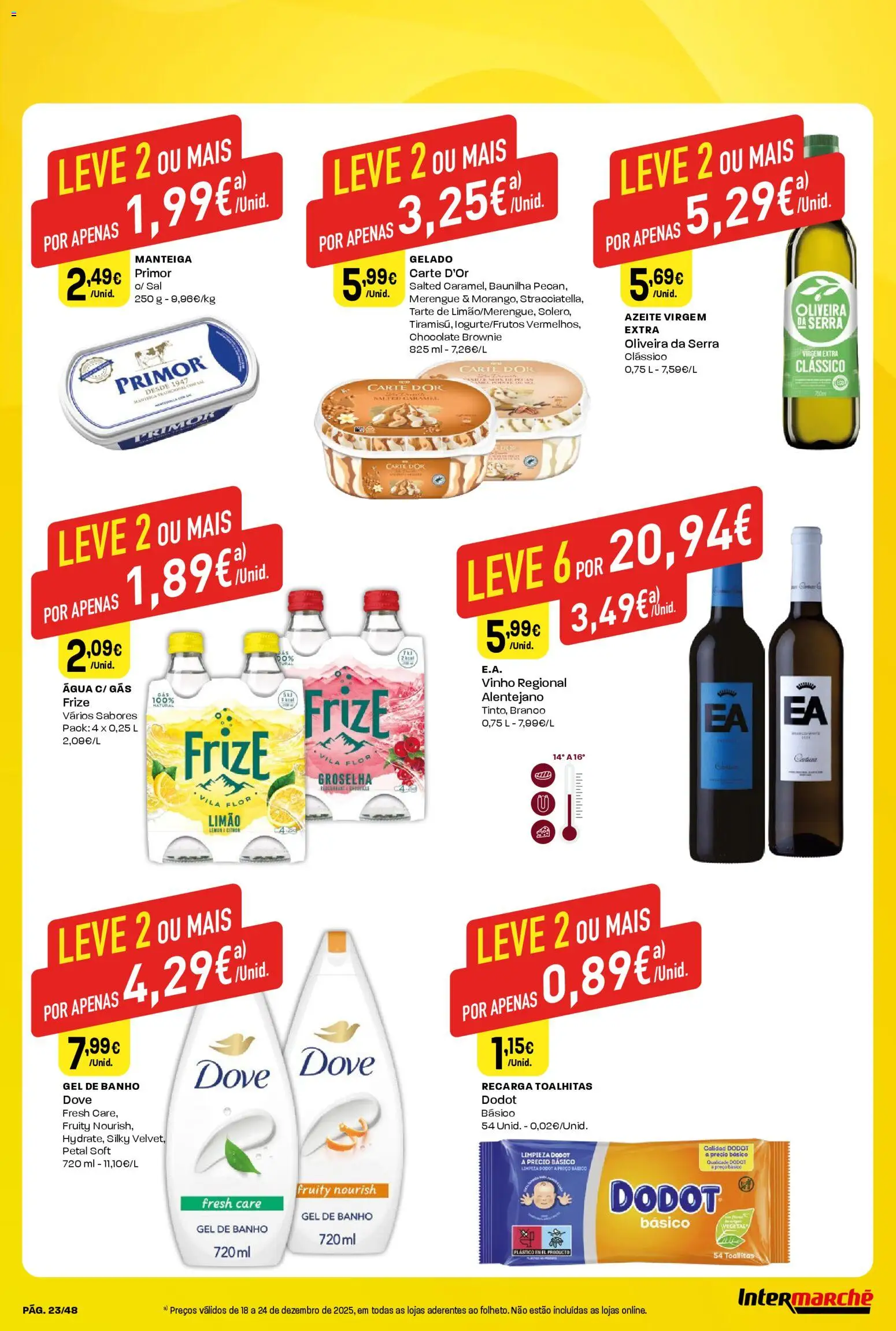 Intermarché folheto │ válido de 18.12.2025 | Página: 23 | Produtos: Azeite, Sal, Vinho, Tarte