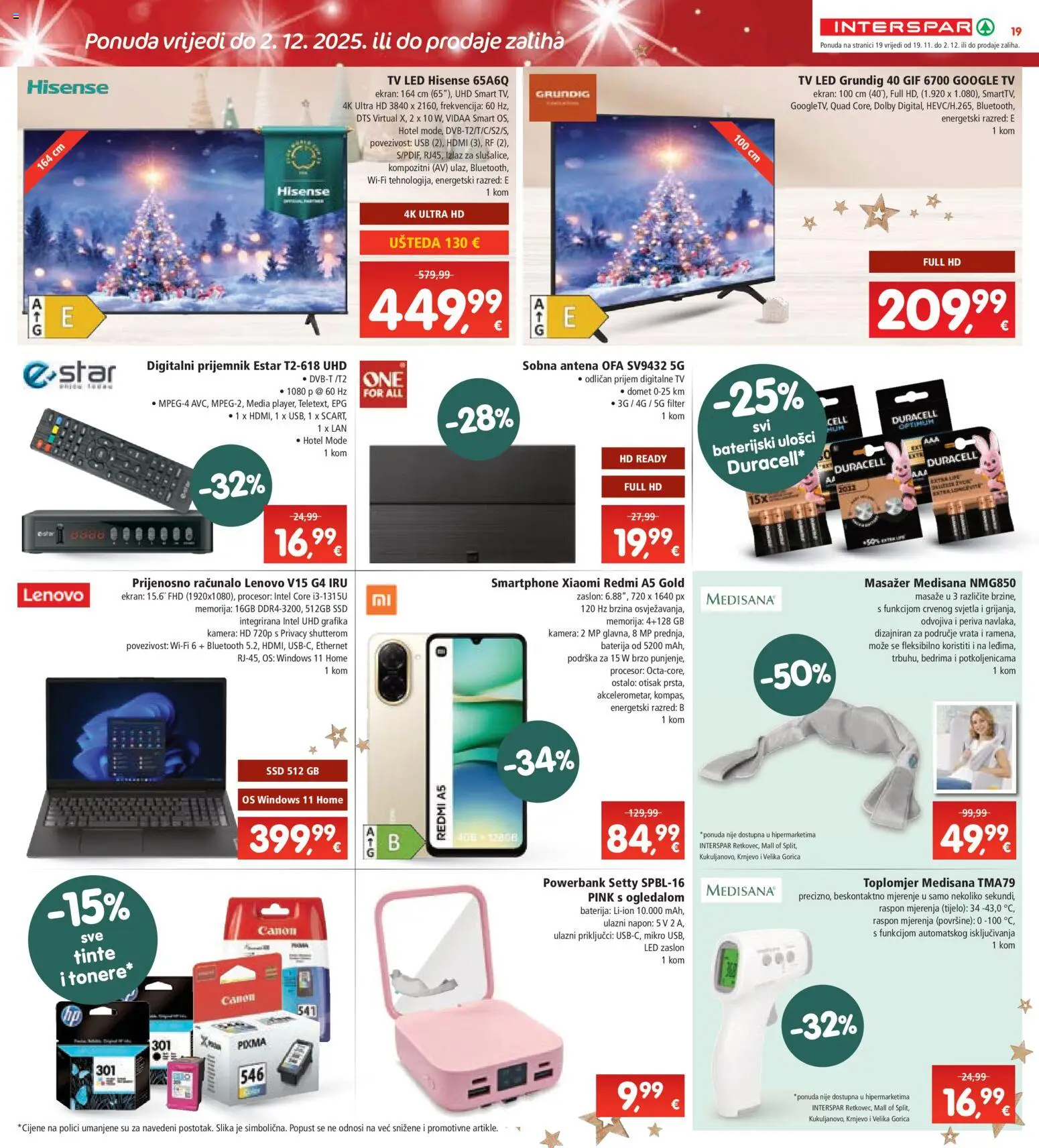 Interspar katalog | vrijedi od 19.11.2025 | Stranica: 24 | Proizvodi: Baterija, Računalo, Tv, USB