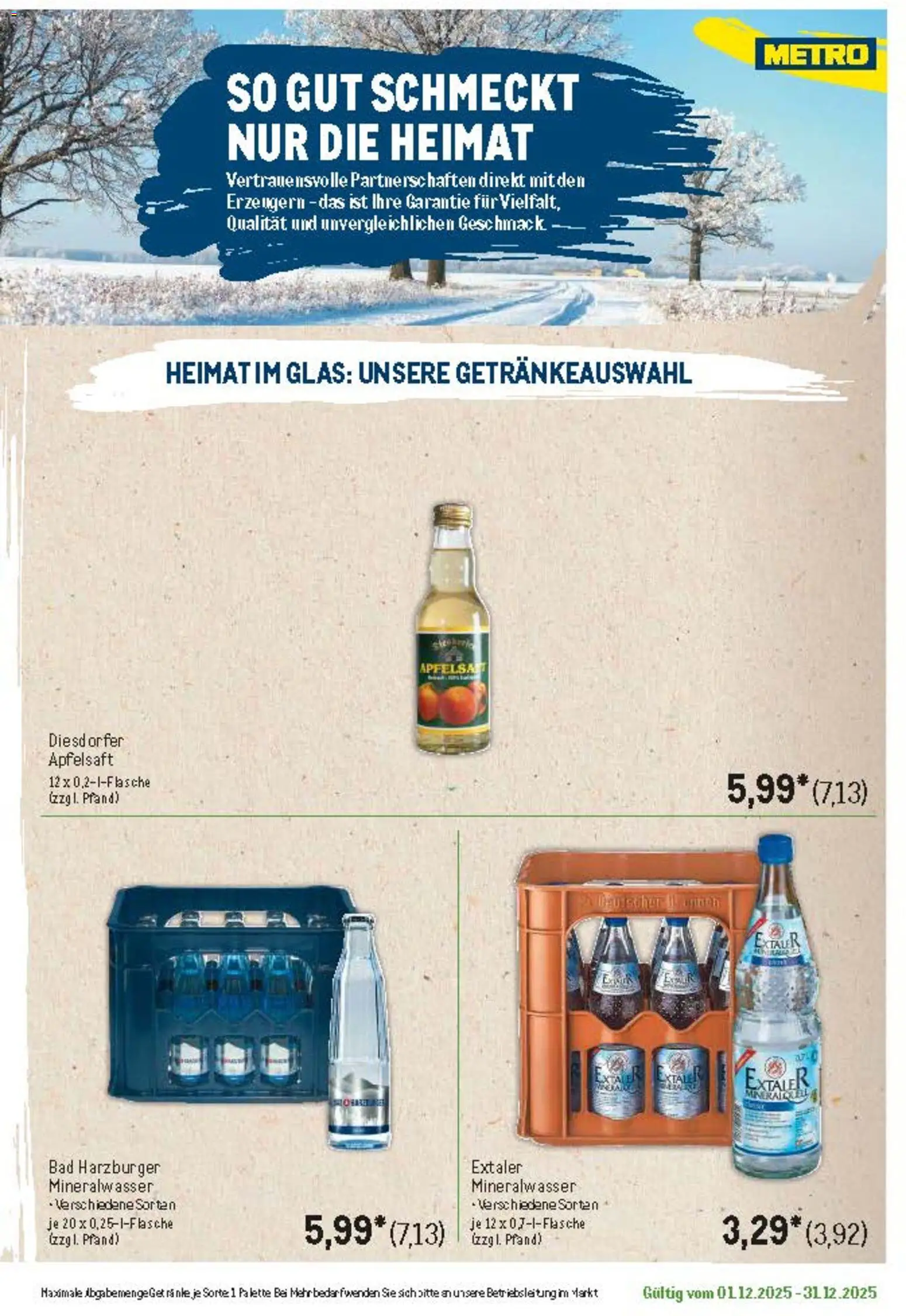 Metro Regionaler Flyer – gültig ab 01.12.2025 | Seite: 3 | Produkte: Bad, Apfelsaft, Mineralwasser