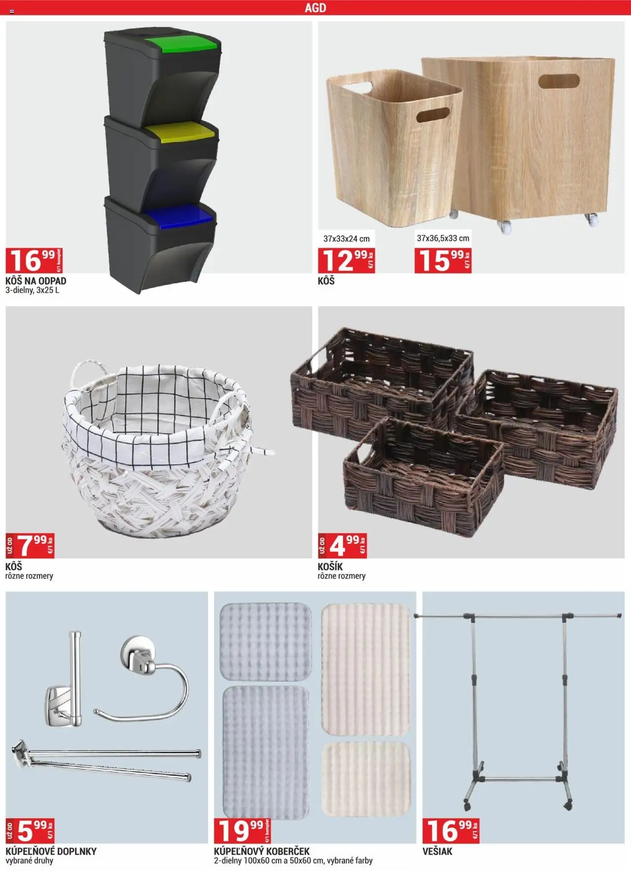 Nové Merkury Market akcie – leták je platný od 01.10.2025 | Strana: 20 | Produkty: Vešiak, Kôš