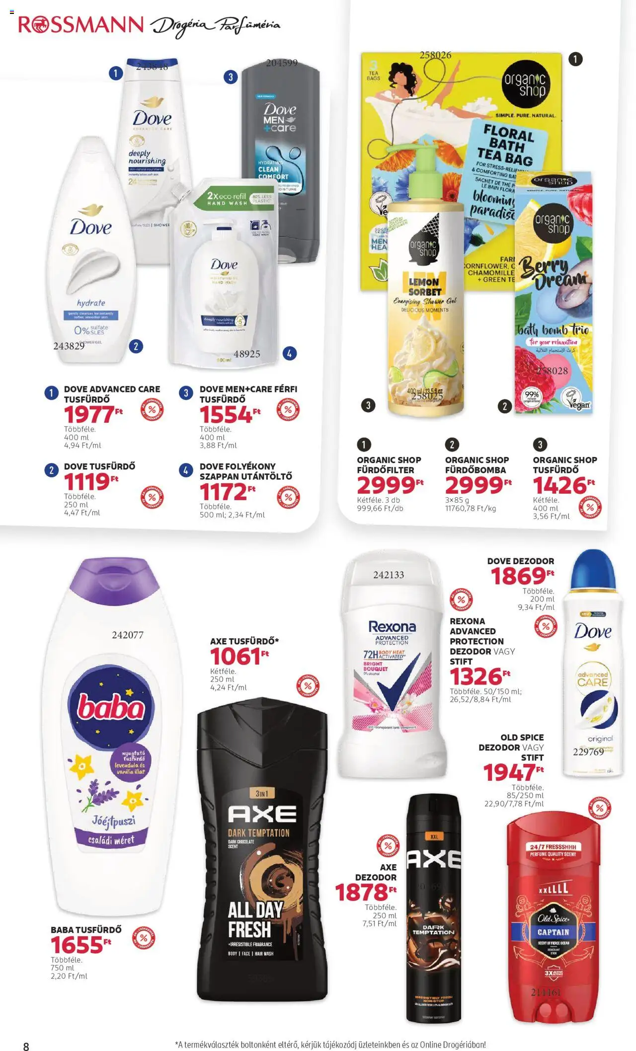 Rossmann akciós ujság - amely érvényes a következő dátumtól: 20.10.2025 | Oldal: 8 | Termékek: Body, Stift, Szappan, Tusfürdő