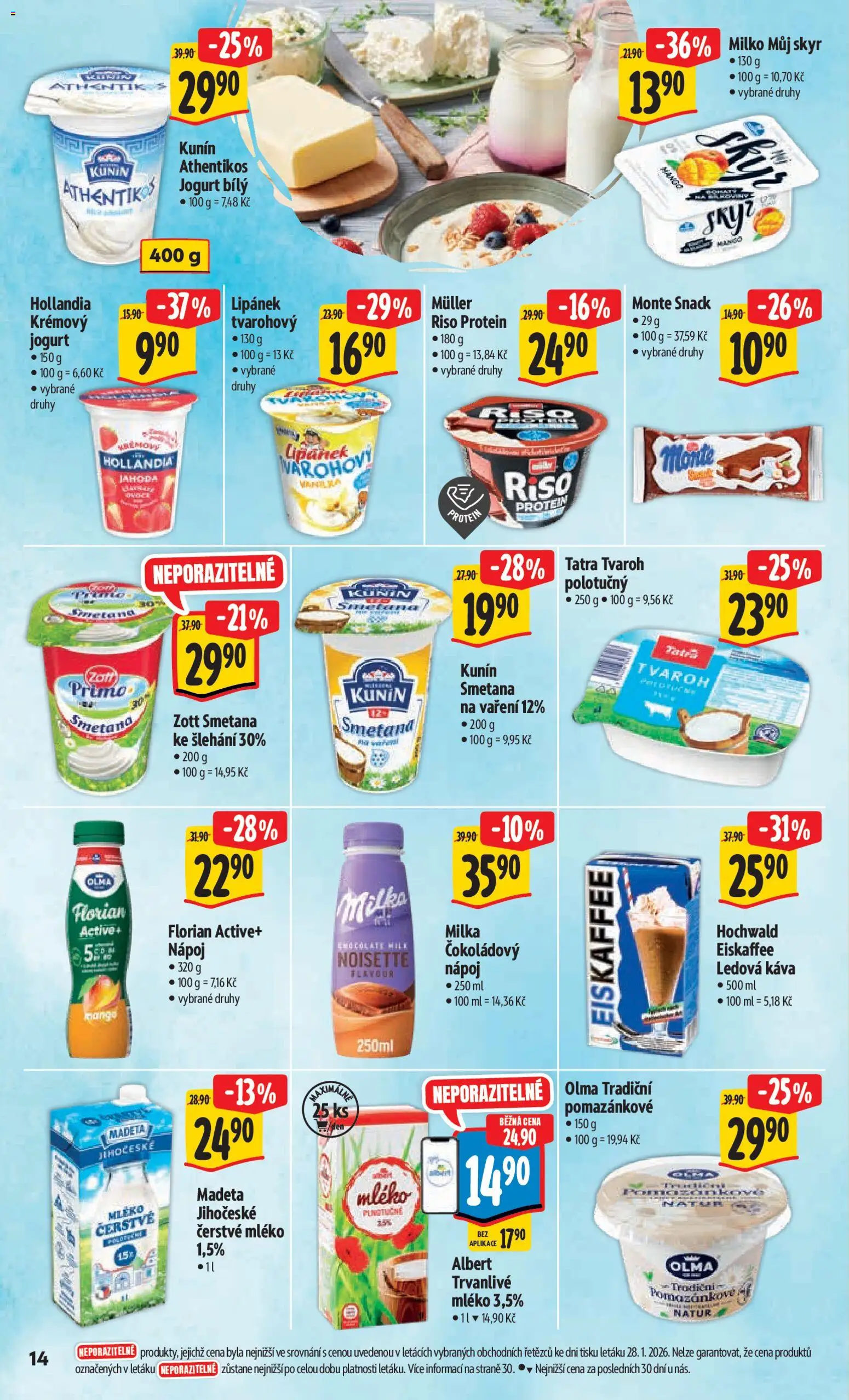 Albert leták - Hypermarket od 04.02.2026 | Strana: 22 | Produkty: Skyr, Smetana ke šlehání, Smetana na vaření, Protein
