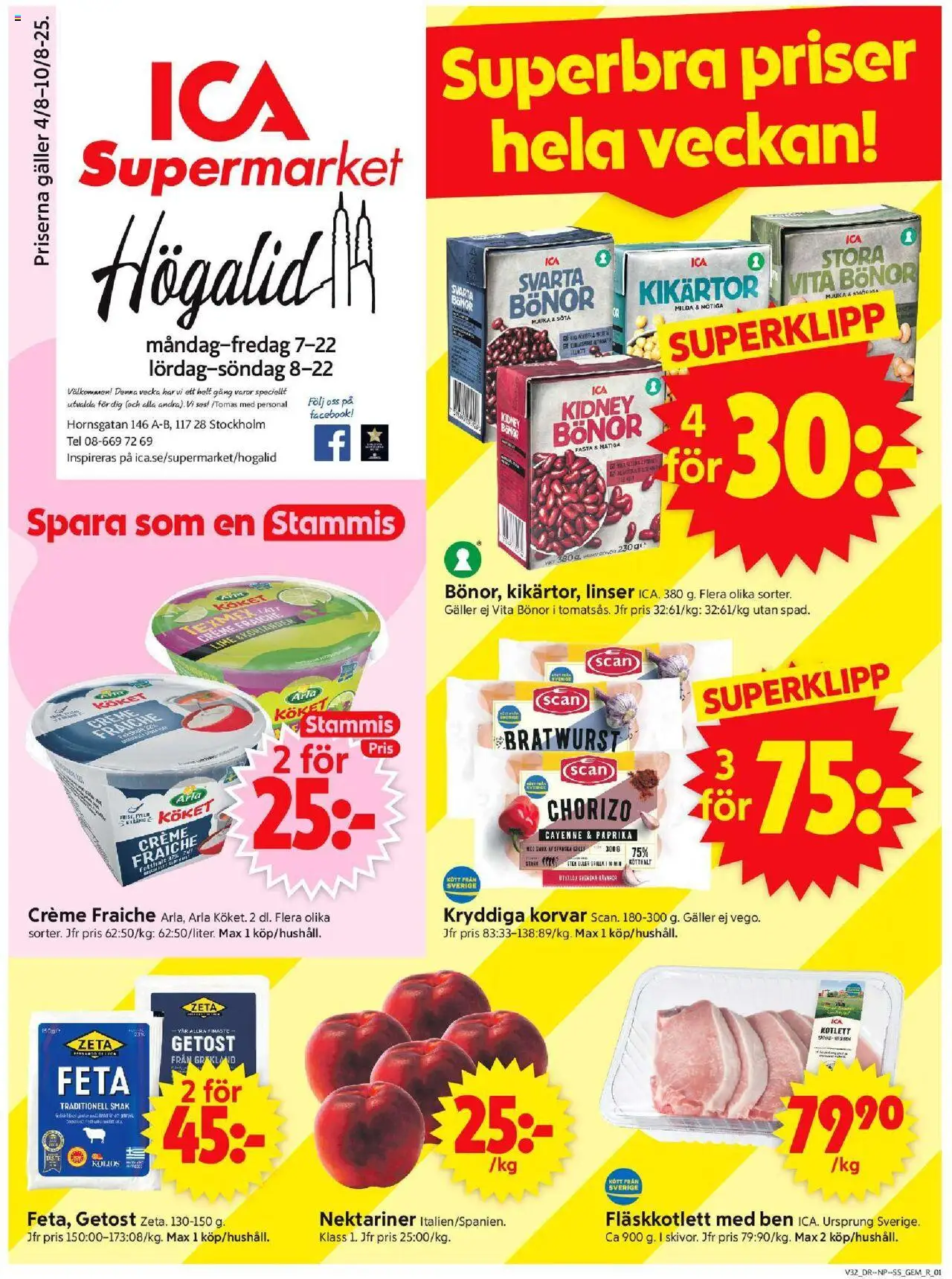 ICA Supermarket reklamblad aktuell från 04.08.2025 | Sida: 1