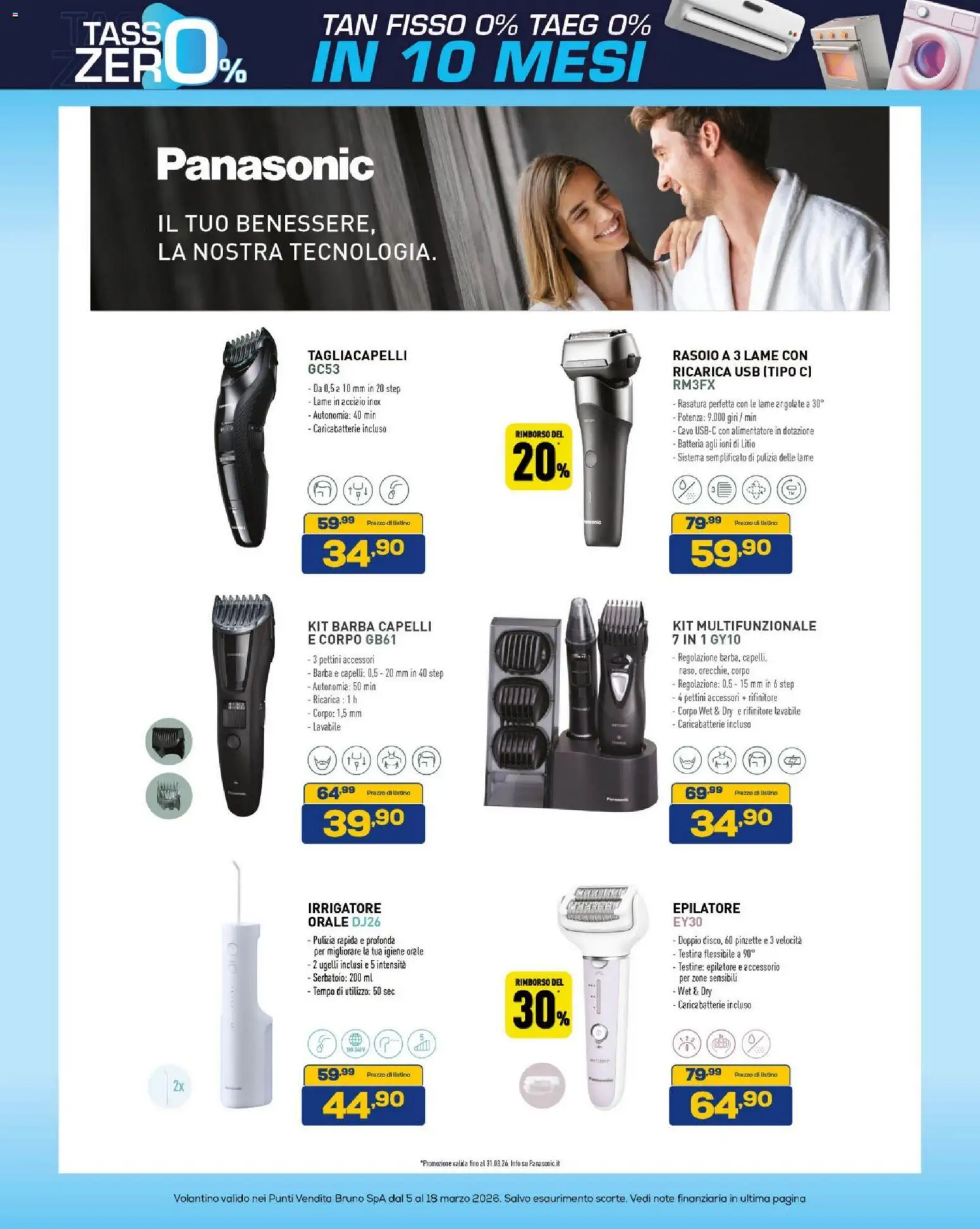 Volantino BRUNO del 05.03.2026 | Pagina: 41 | Prodotti: Irrigatore, Cavo, Epilatore, Caricabatterie