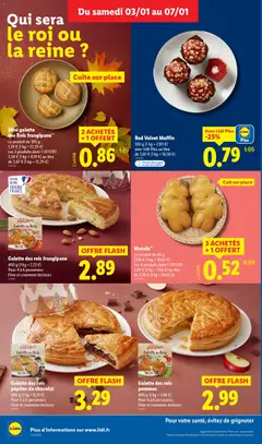 LIDL - Prévisualisation de Galette des rois pépites de chocolat, 400 g, Pour 4 à 6 personnes, Fève et couronne incluses valide à partir de 03.01.2026 | Page: 12