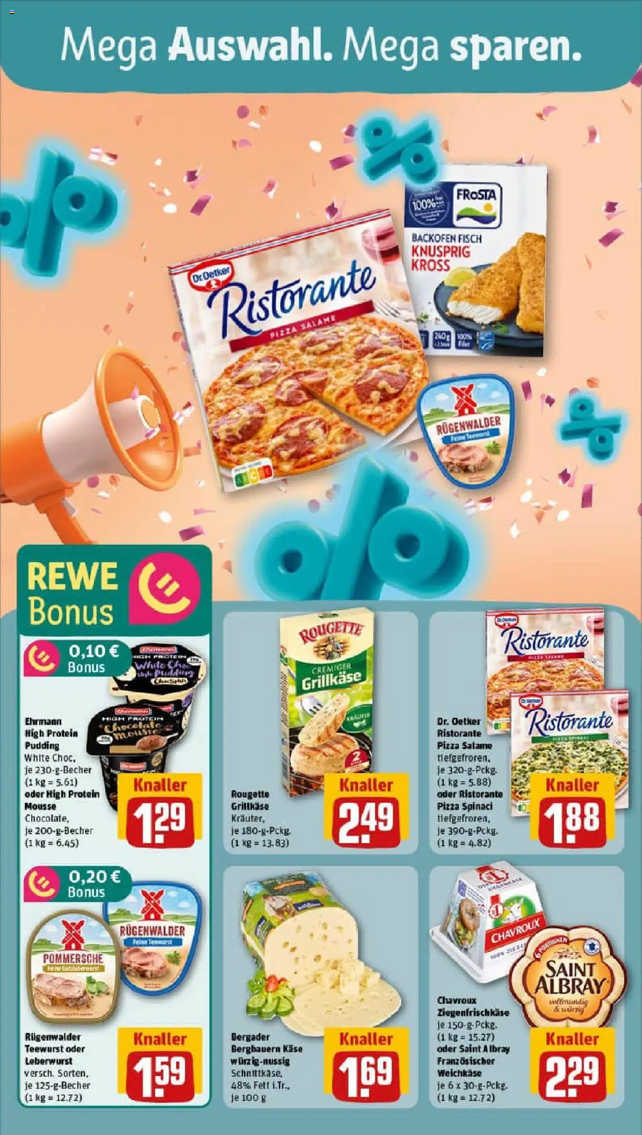 Rewe prospekt Saarbrücken / Klarenthal	 – gültig ab 21.09.2025 | Seite: 4 | Produkte: Käse, Frosta, Fisch, Pizza