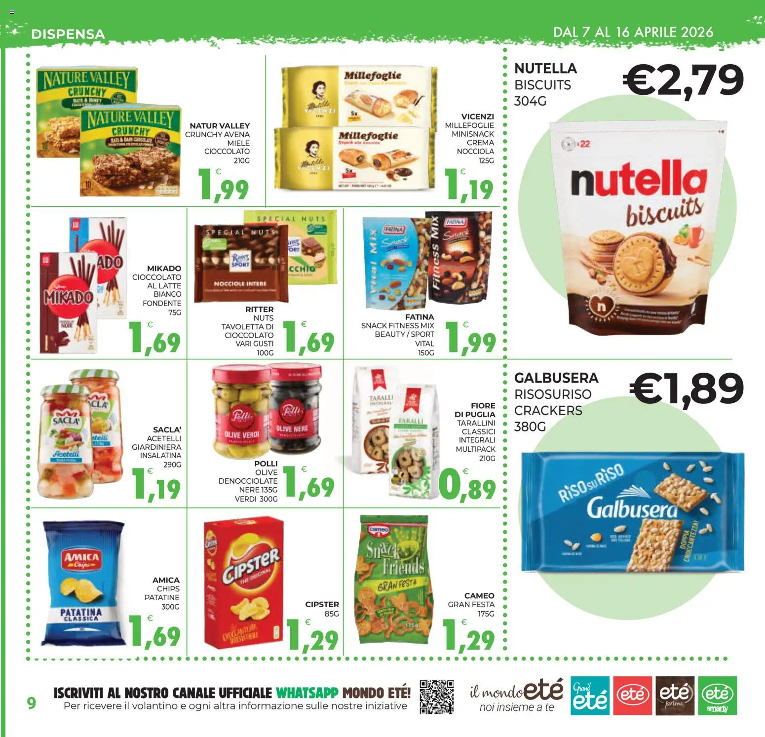 Volantino Eté del 07.04.2026 | Pagina: 9 | Prodotti: Crema, Nocciole, Nutella, Taralli