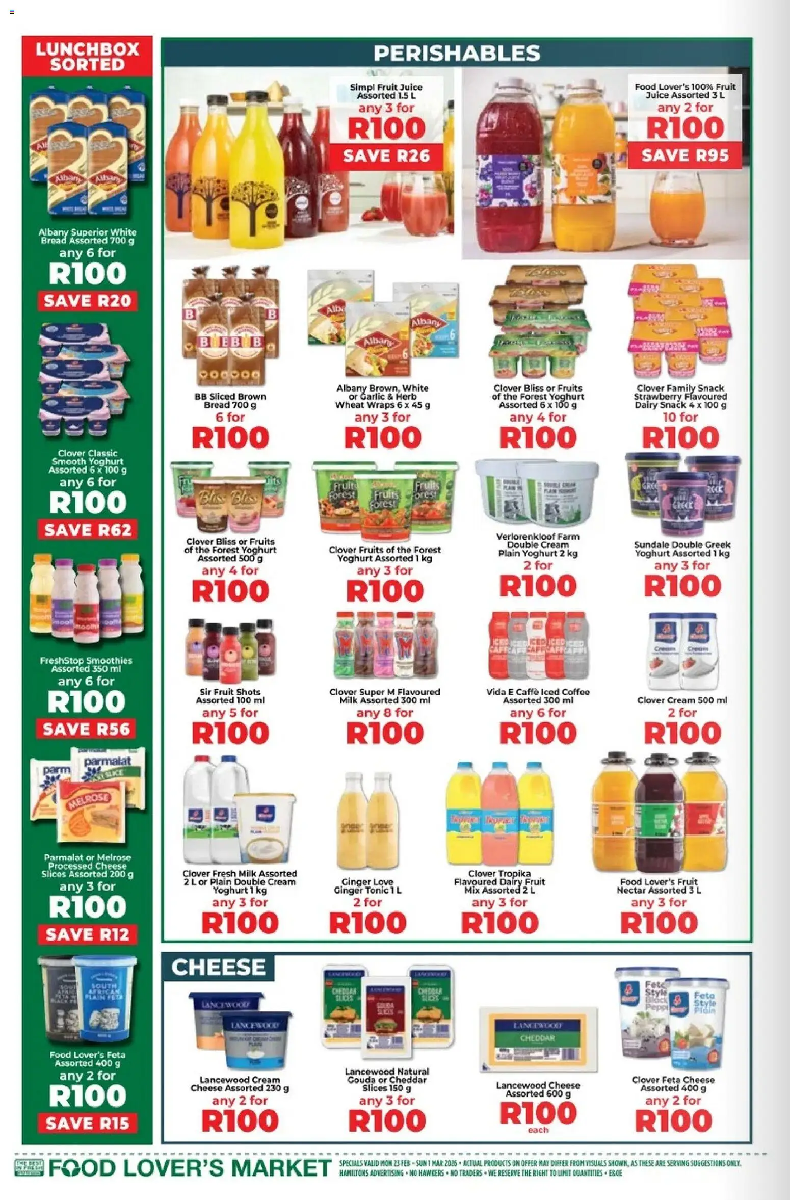 New Food Lover's Market catalogue – valid from 23.02.2026 | Page: 6 | Products: Yoghurt, Milk, Cheese, Juice