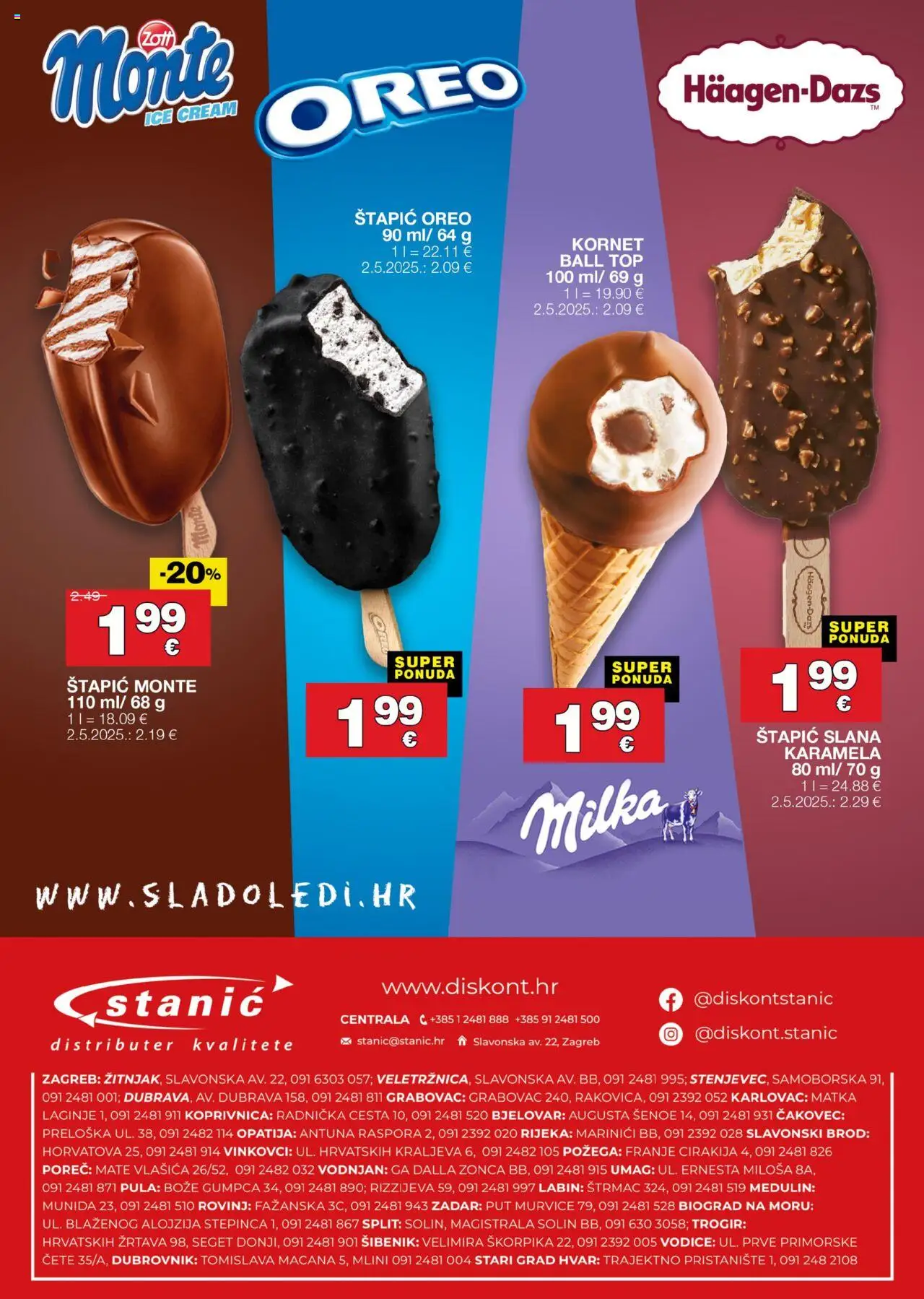 Stanić Diskont katalog | vrijedi od 07.08.2025 | Stranica: 21 | Proizvodi: Milka, Karamela, Kornet