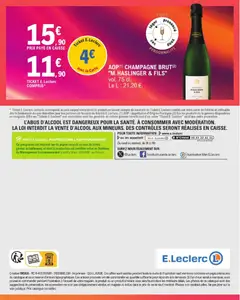 E.Leclerc - Prévisualisation de AOP(1) CHAMPAGNE BRUT(2) "M.HASLINGER & FILS", vol. 75 cl. valide à partir de 21.11.2025 | Page: 20