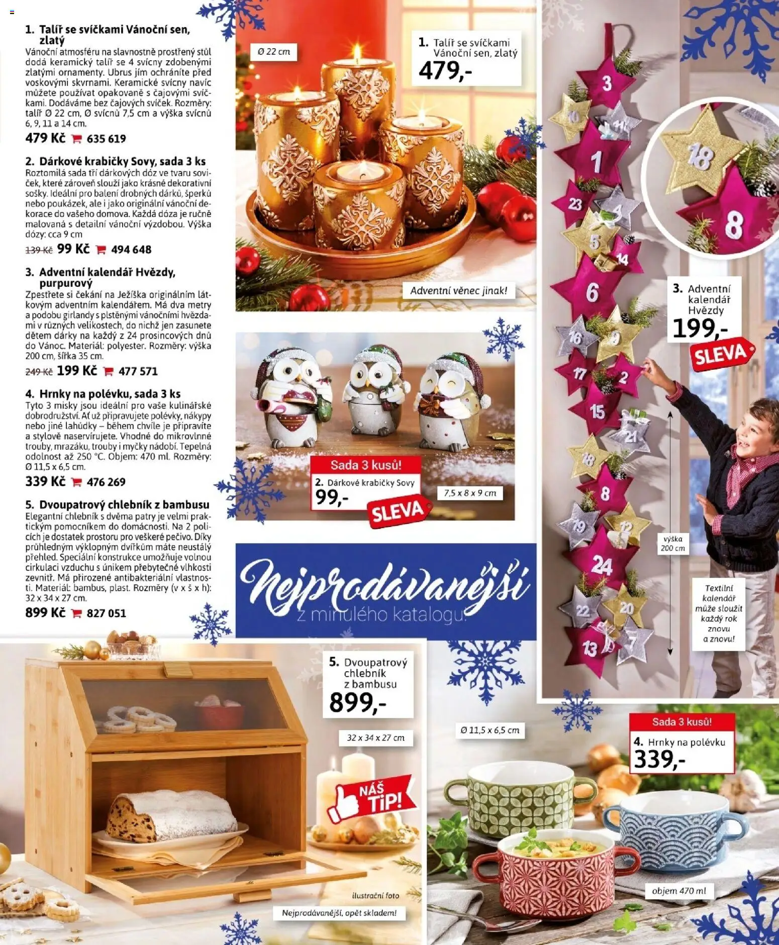 Velký Košík katalog prosinec 2025 od 01.12.2025 | Strana: 47 | Produkty: Adventní kalendář, Krabičky, Kalendář, Talíř